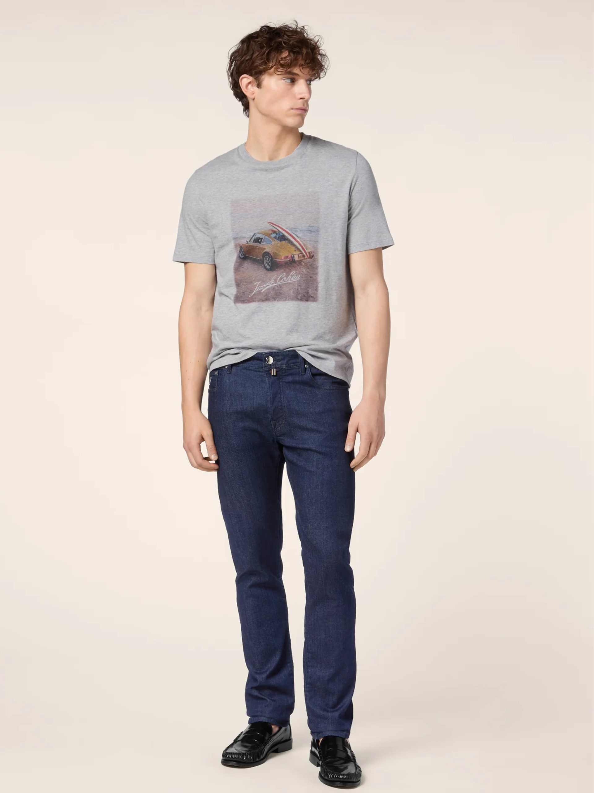Jacob Cohën Men's Grey Crew Neck T-Shirt