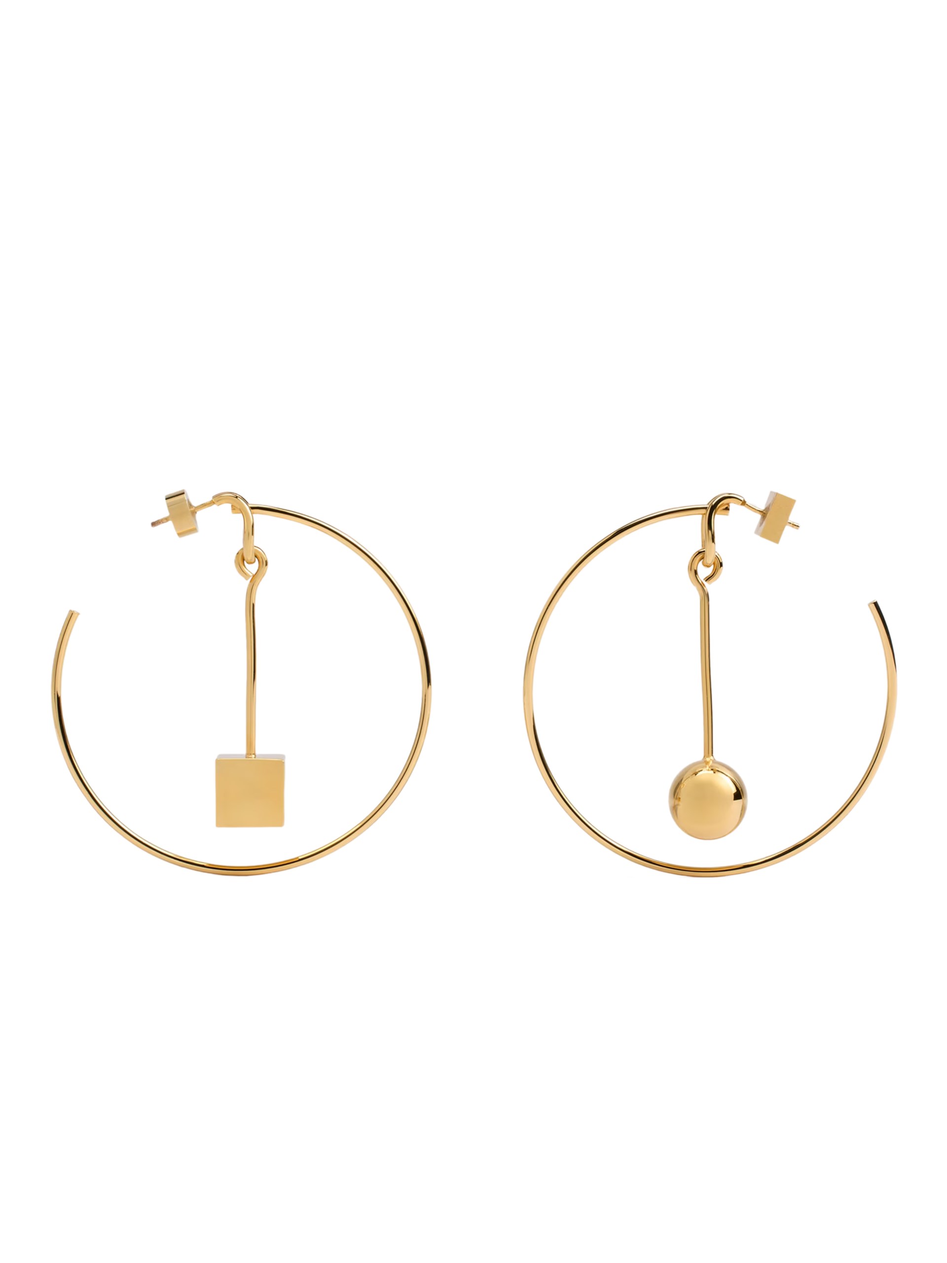 Jacquemus Nodo gold asymmetric hoop earrings