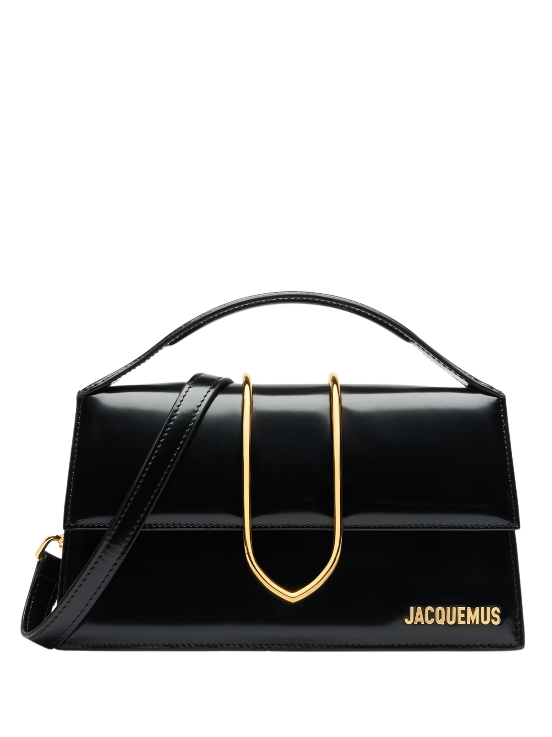 Чорна сумка через плече Jacquemus Bambino з металевим клапаном