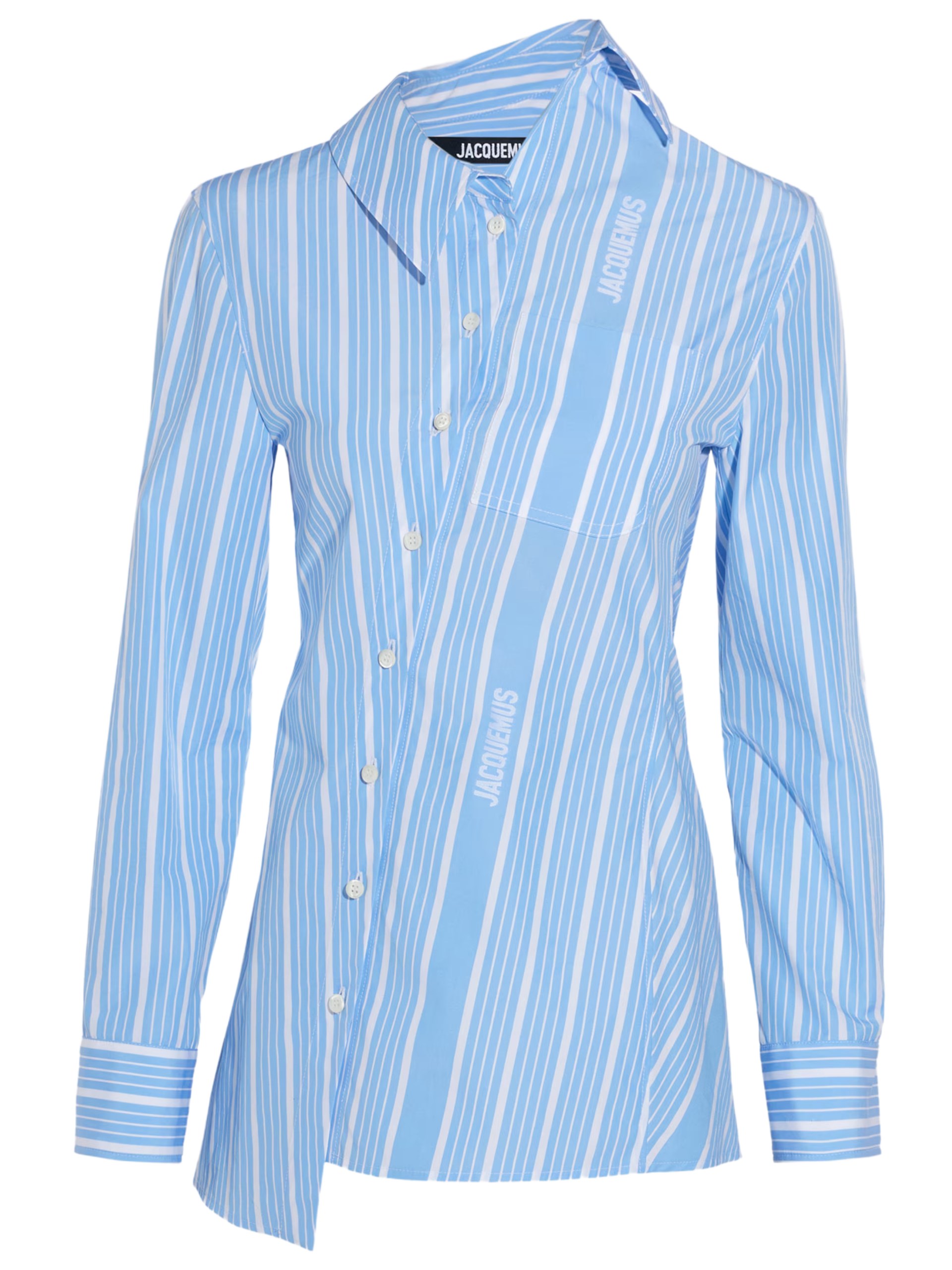 Jacquemus Pablo blue asymmetric striped shirt