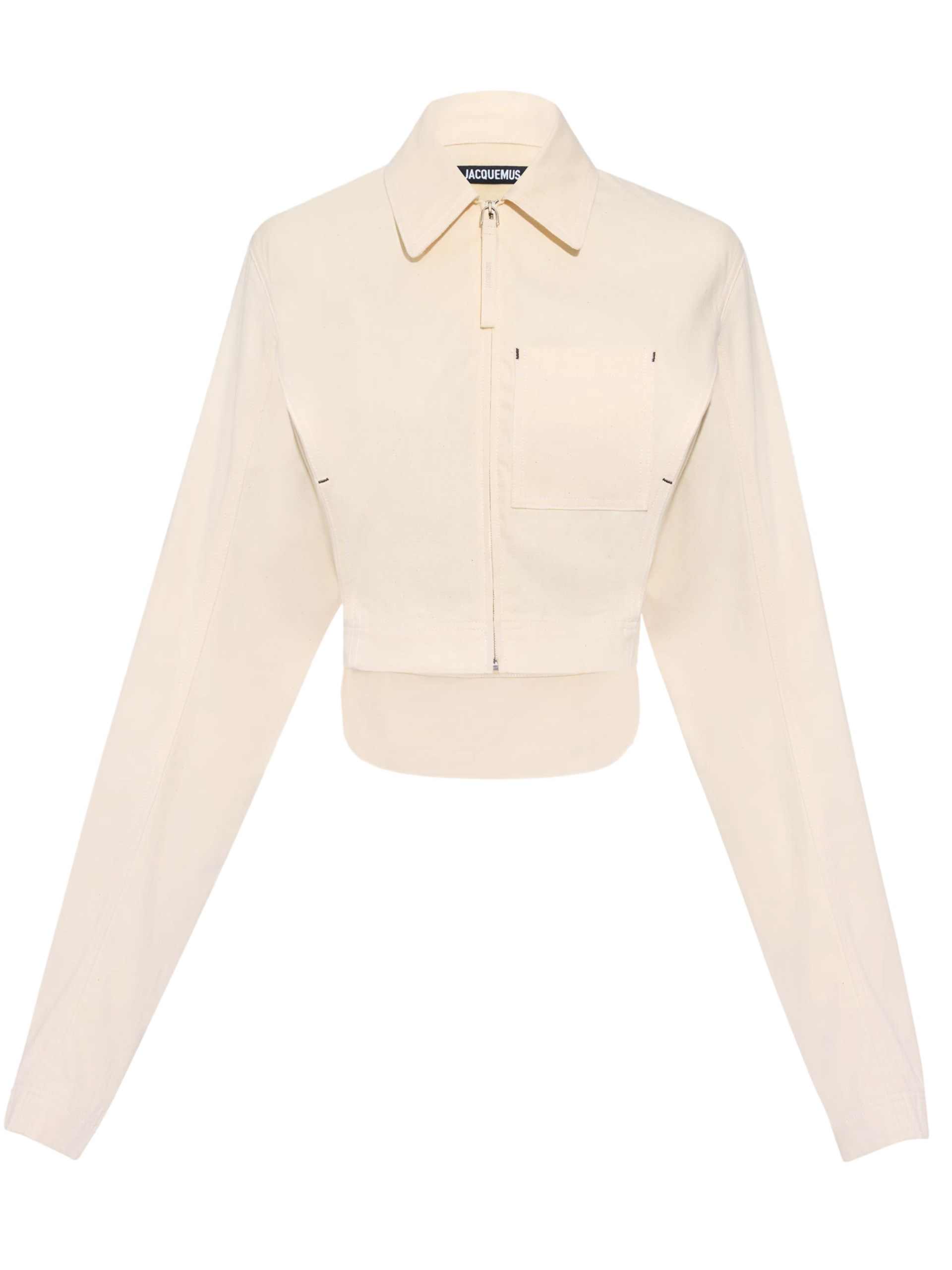 Jacquemus Rita de-Nîmes ivory zip-up denim shirt