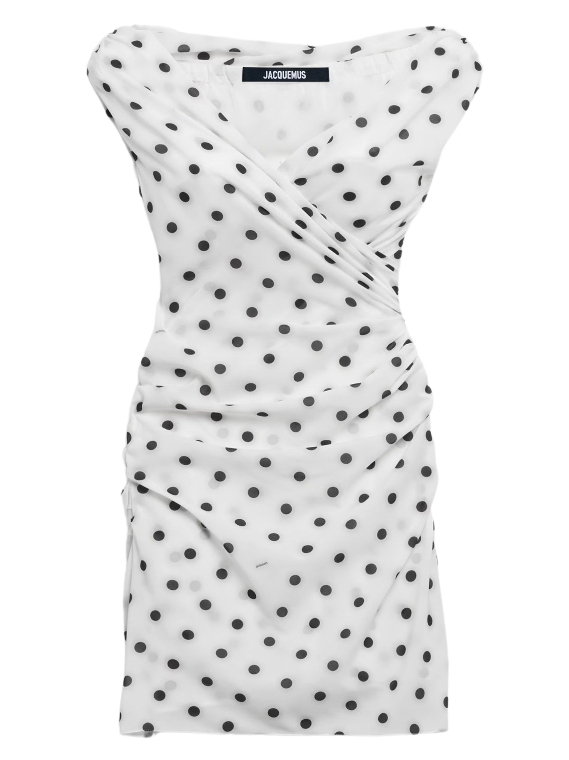 Jacquemus Rita White Polka Dot Mini Dress