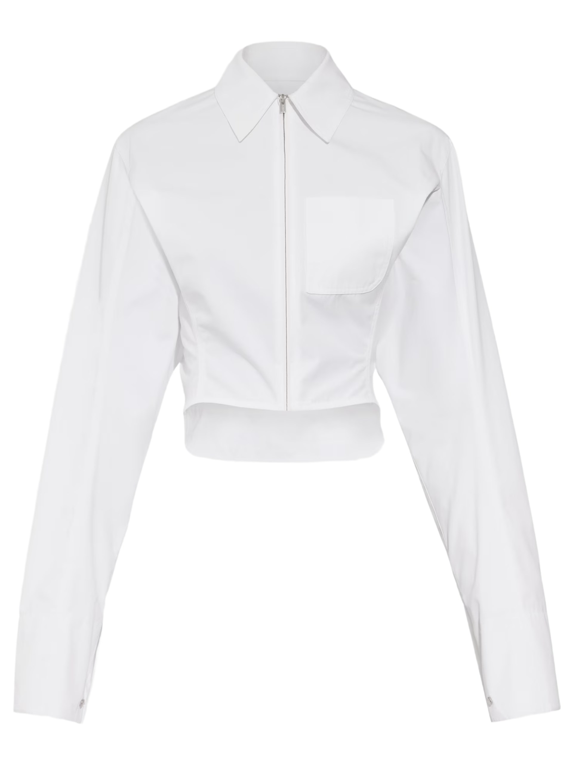 Jacquemus Mirada white cropped zip shirt