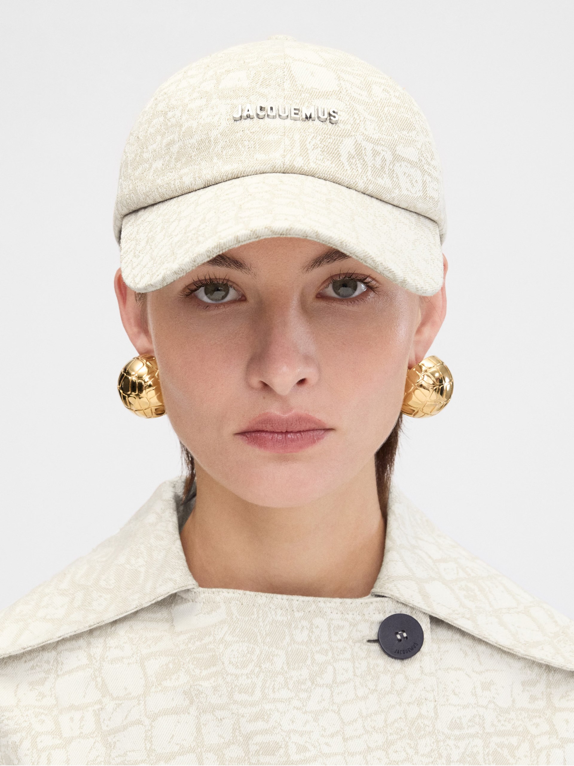 Jacquemus Gadjo beige animal print cap