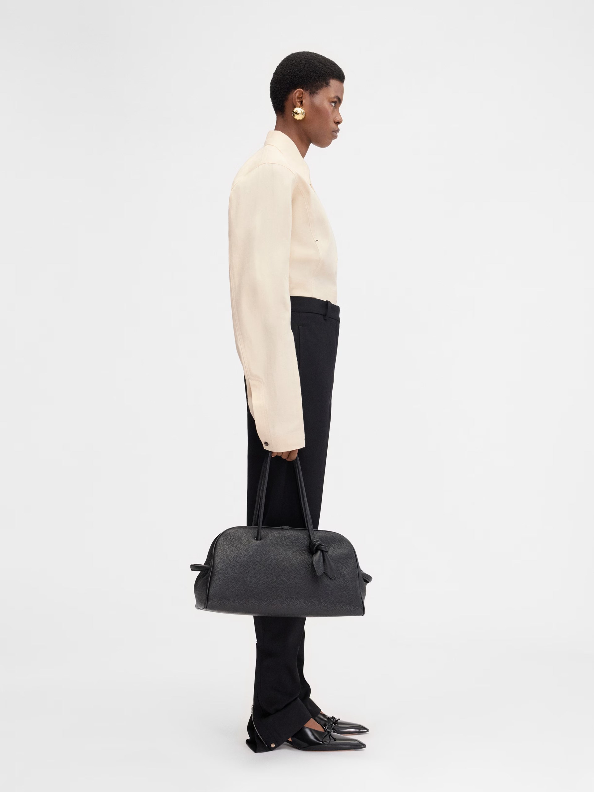 Jacquemus Rita de-Nîmes ivory zip-up denim shirt