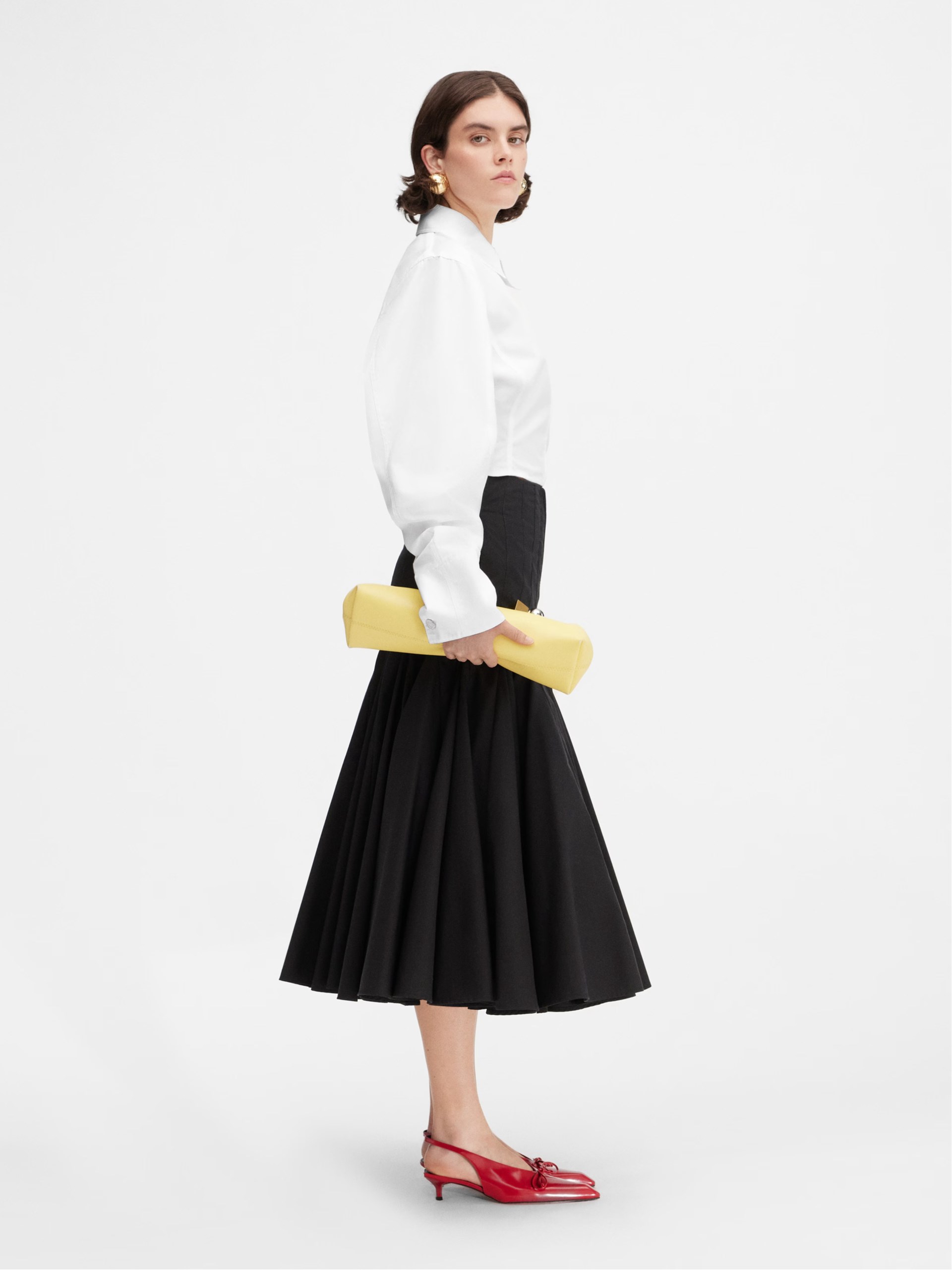 Біла вкорочена сорочка Jacquemus Mirada на блискавці