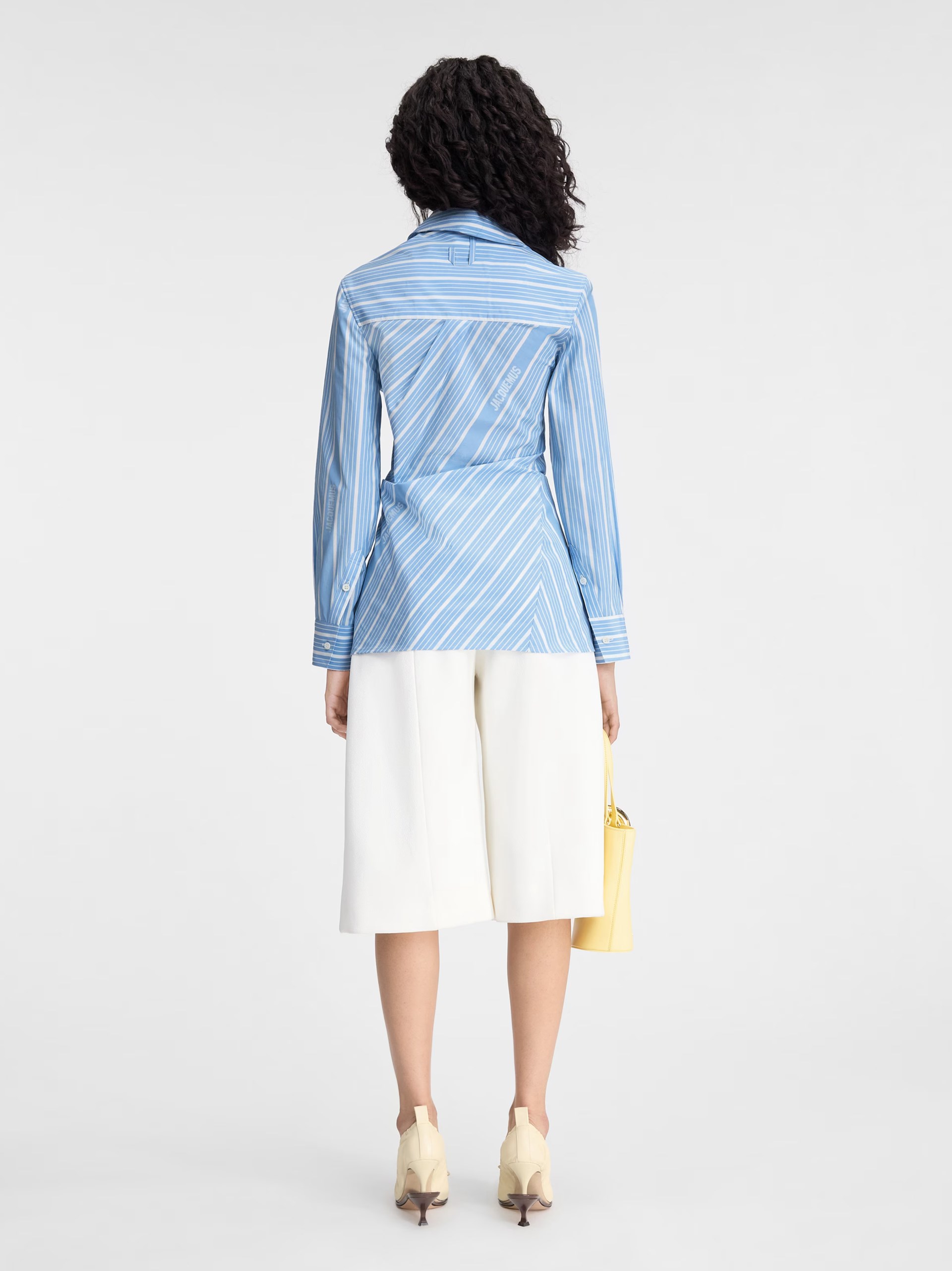 Jacquemus Pablo blue asymmetric striped shirt