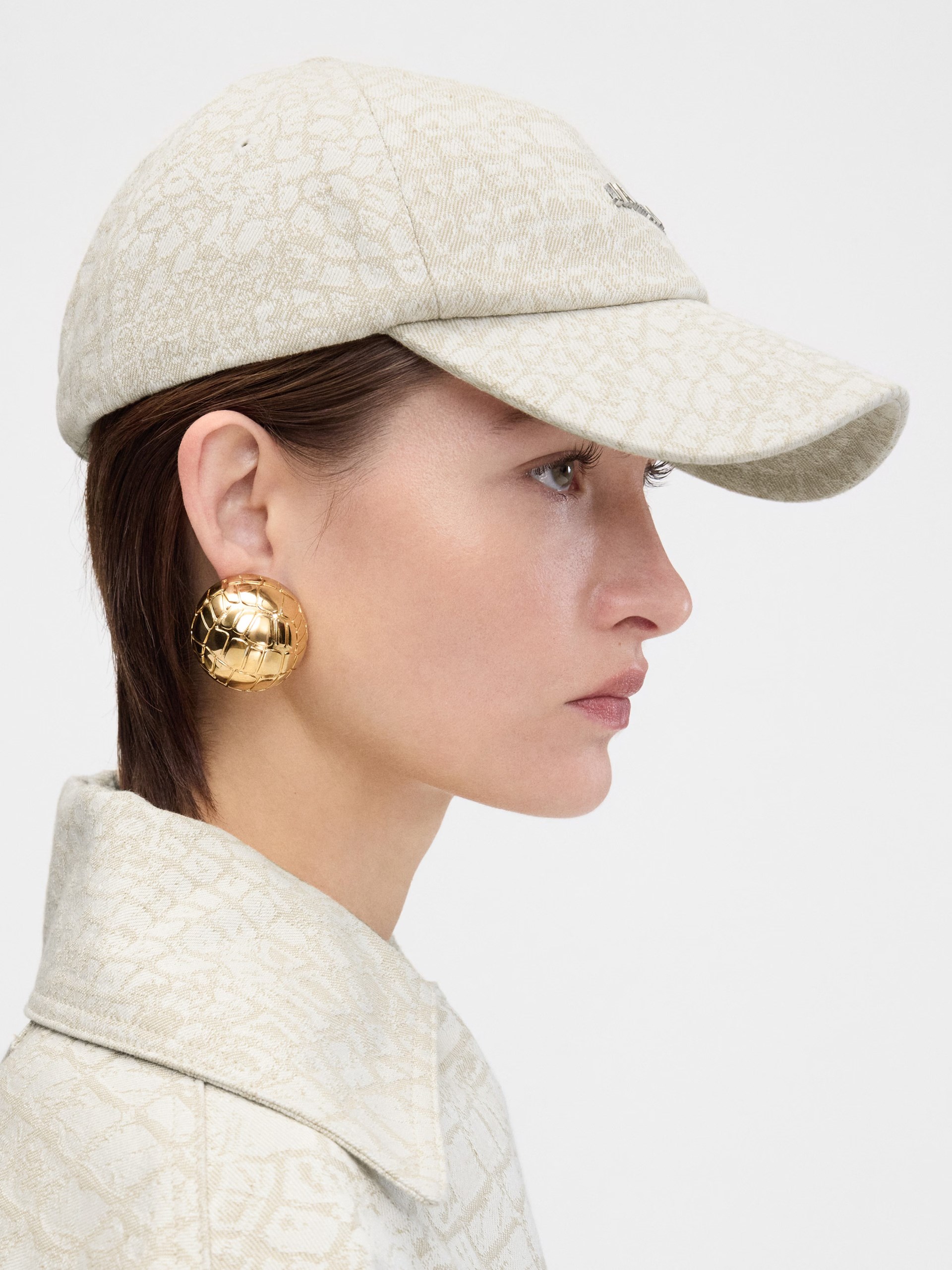 Jacquemus Gadjo beige animal print cap