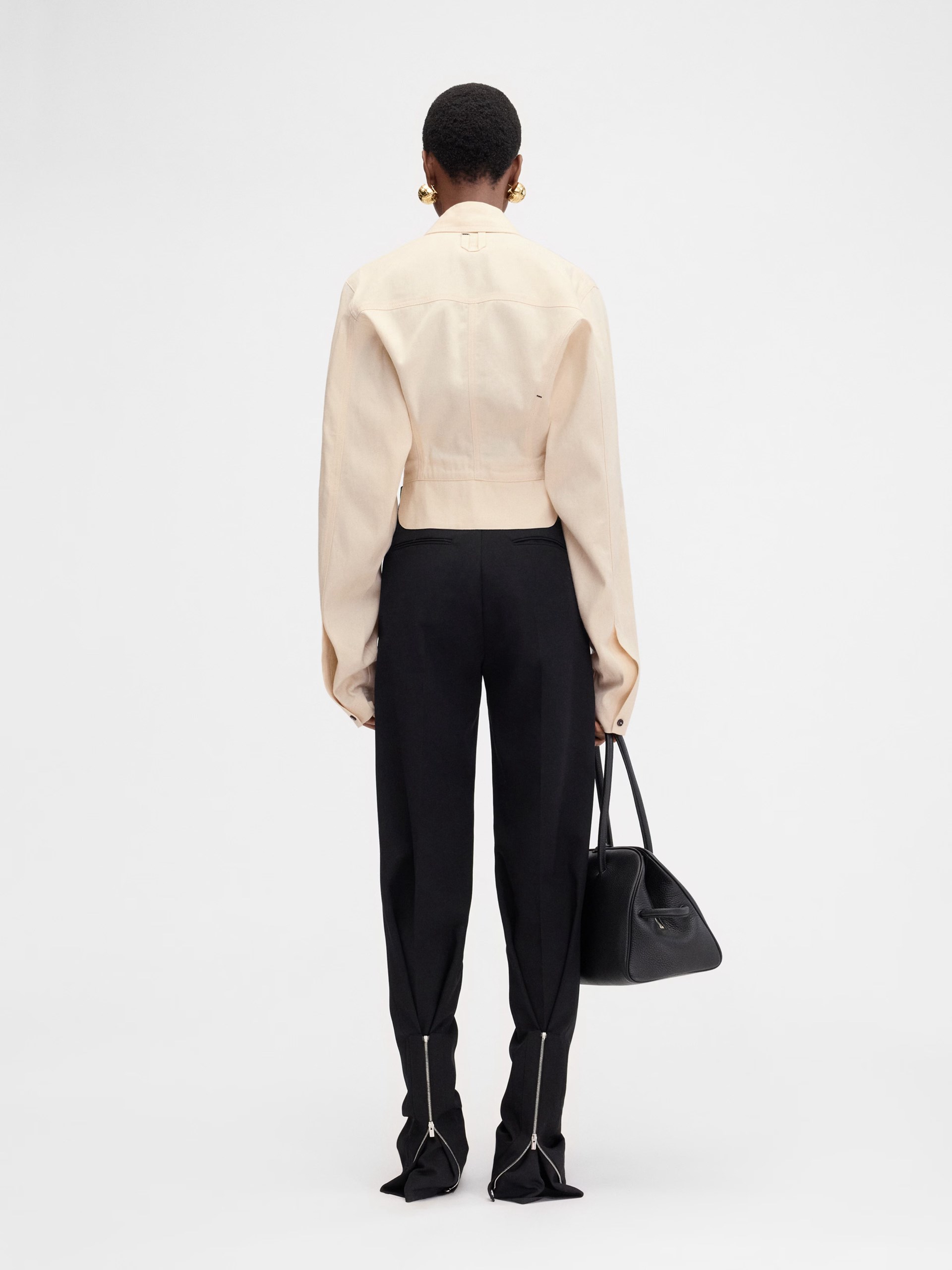 Jacquemus Rita de-Nîmes ivory zip-up denim shirt