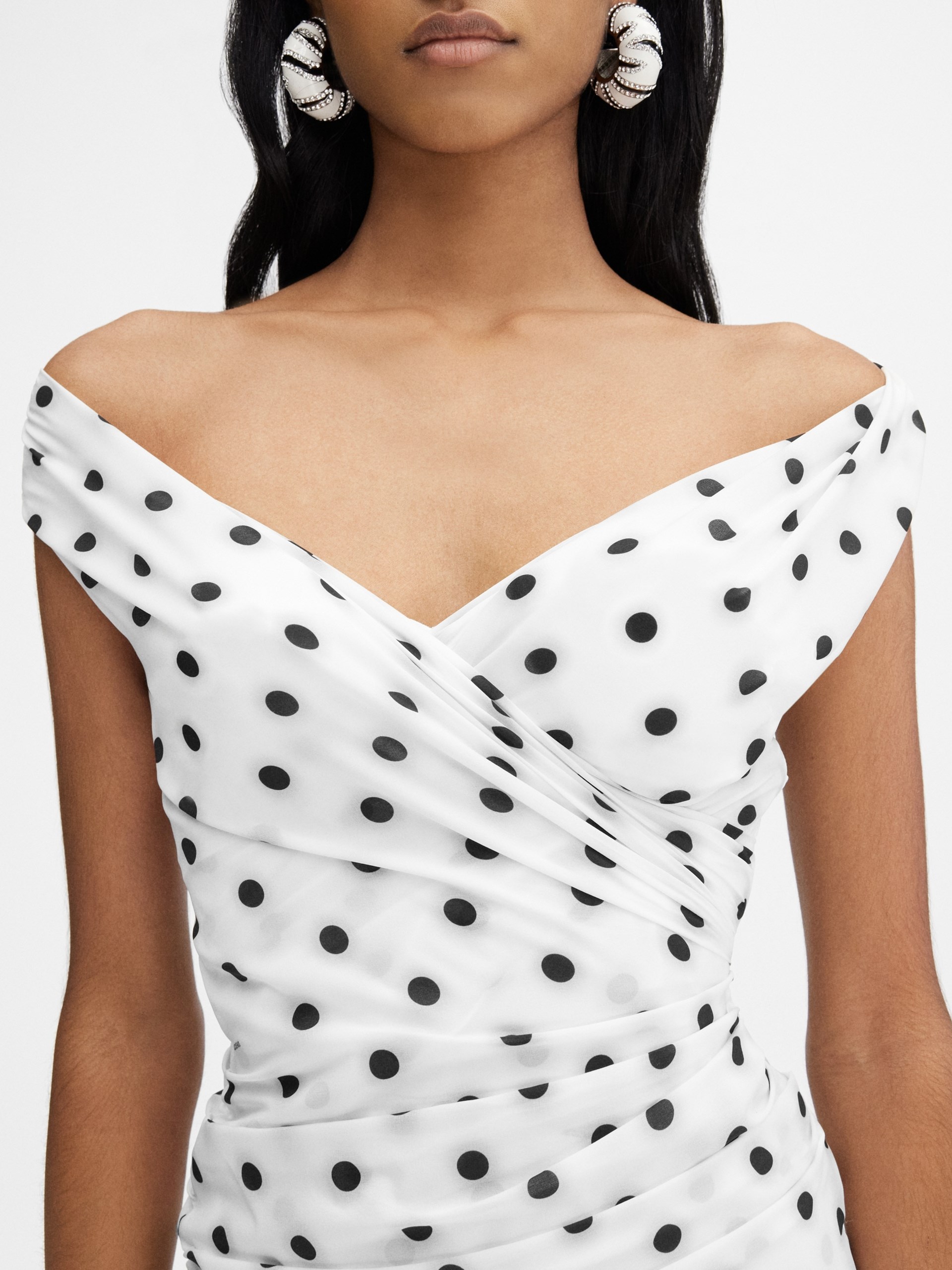 Jacquemus Rita White Polka Dot Mini Dress