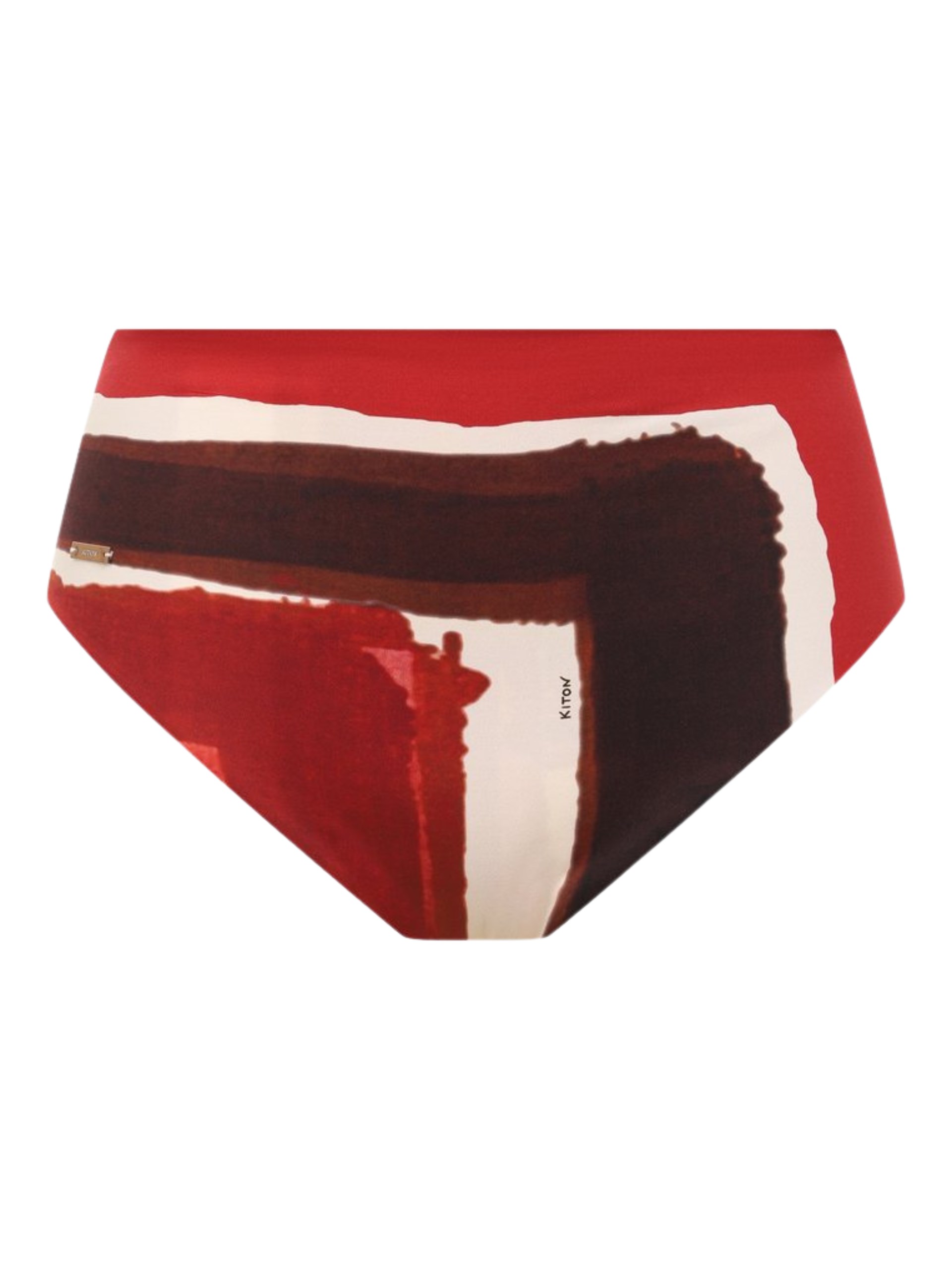 Kiton abstract print swimsuit bottom