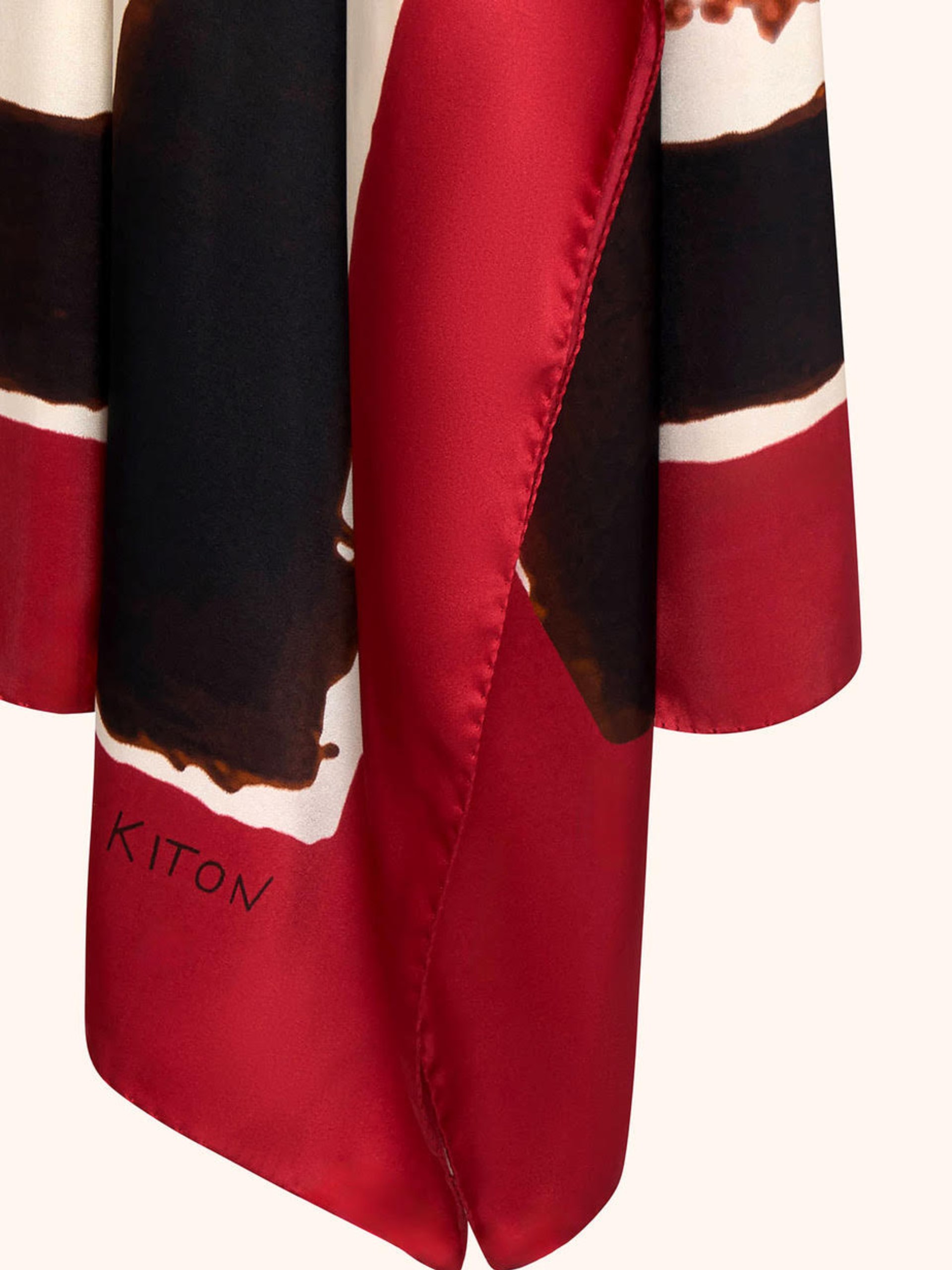 Kiton loose-fitting silk dress with abstract print
