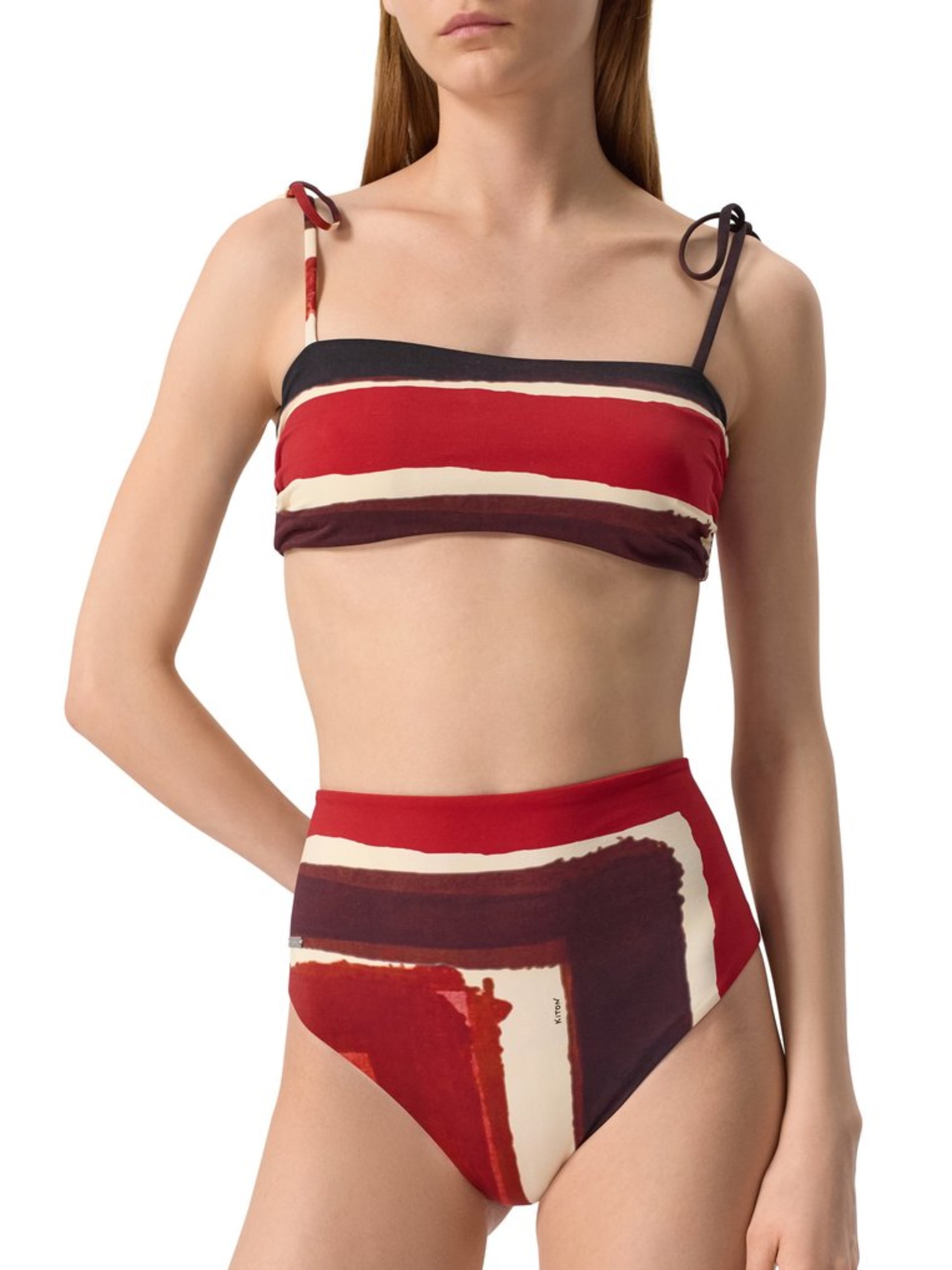 Kiton abstract print swimsuit bottom