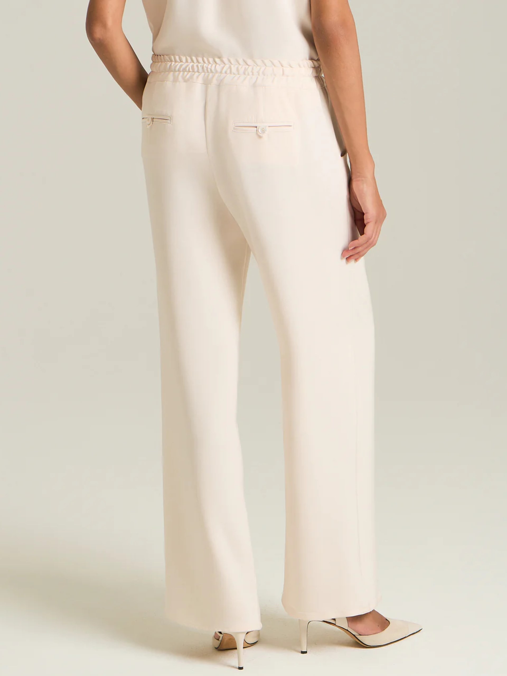 Light pink silk pants Kiton loose fit