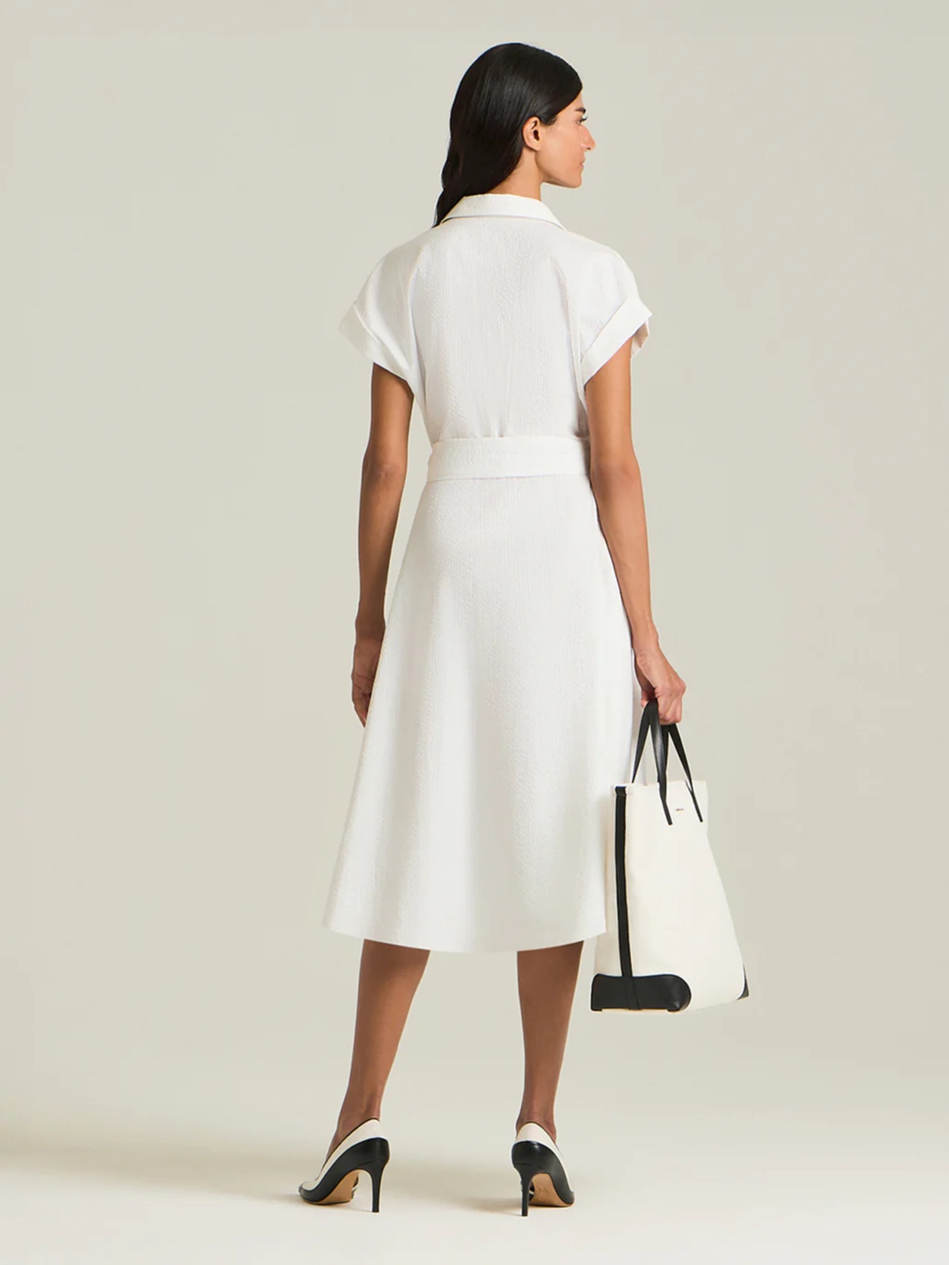 Kiton white cotton shirt dress