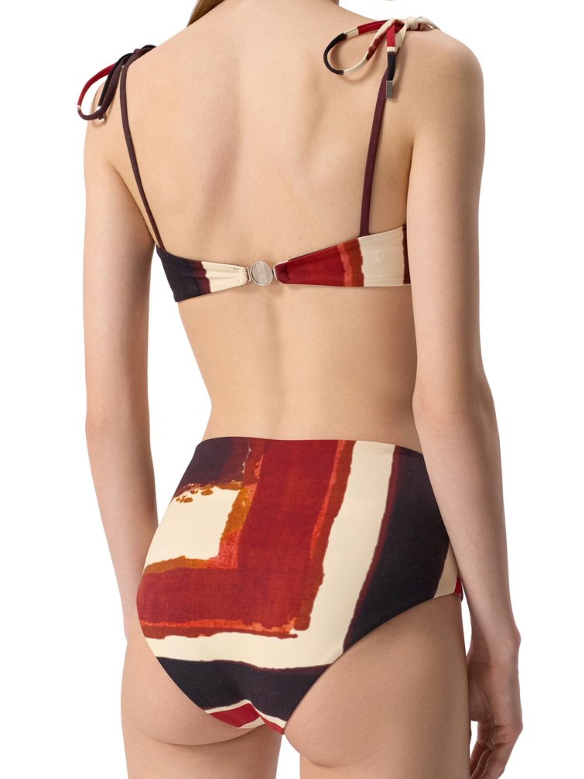 Kiton abstract print swimsuit top