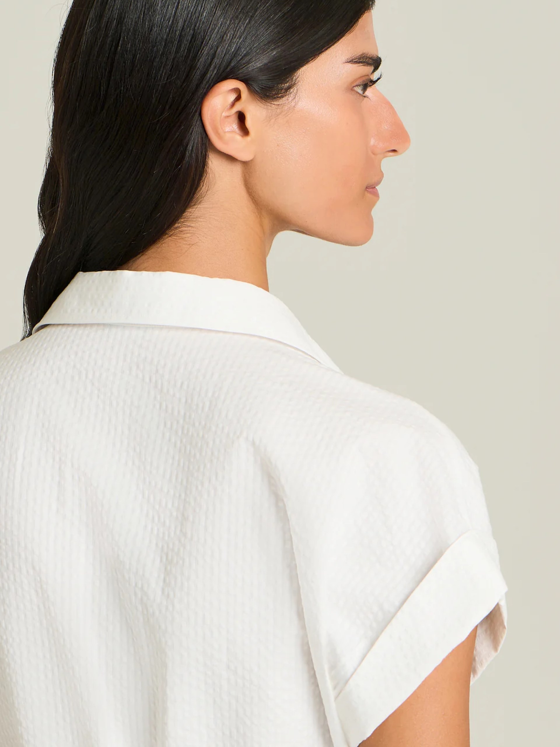 Kiton white cotton shirt dress