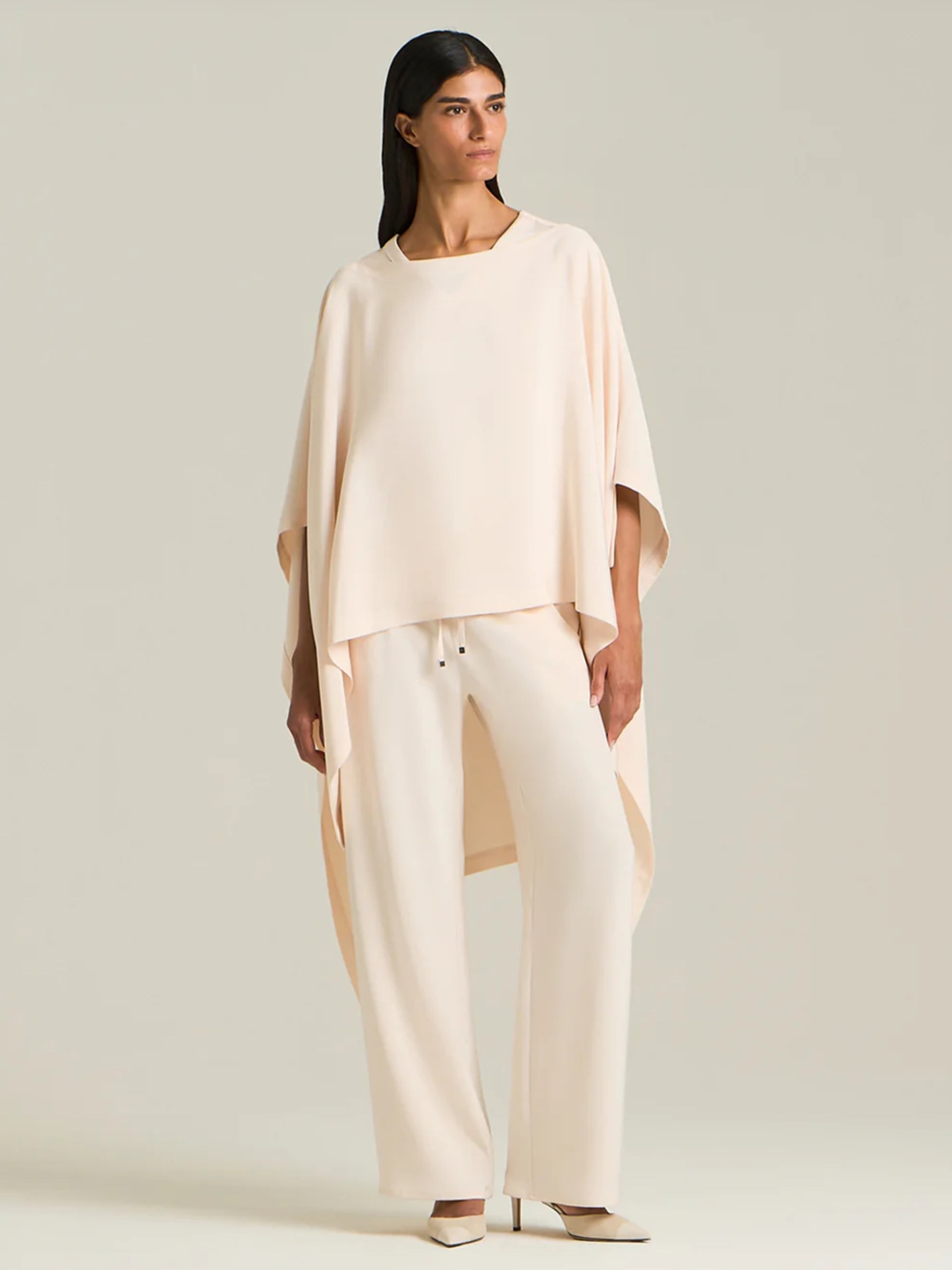 Light pink silk pants Kiton loose fit