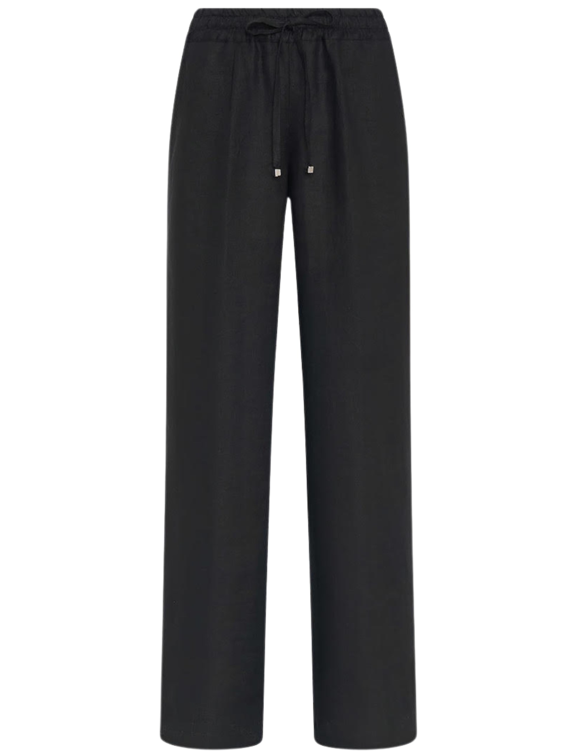 Kiton wide-leg black linen pants