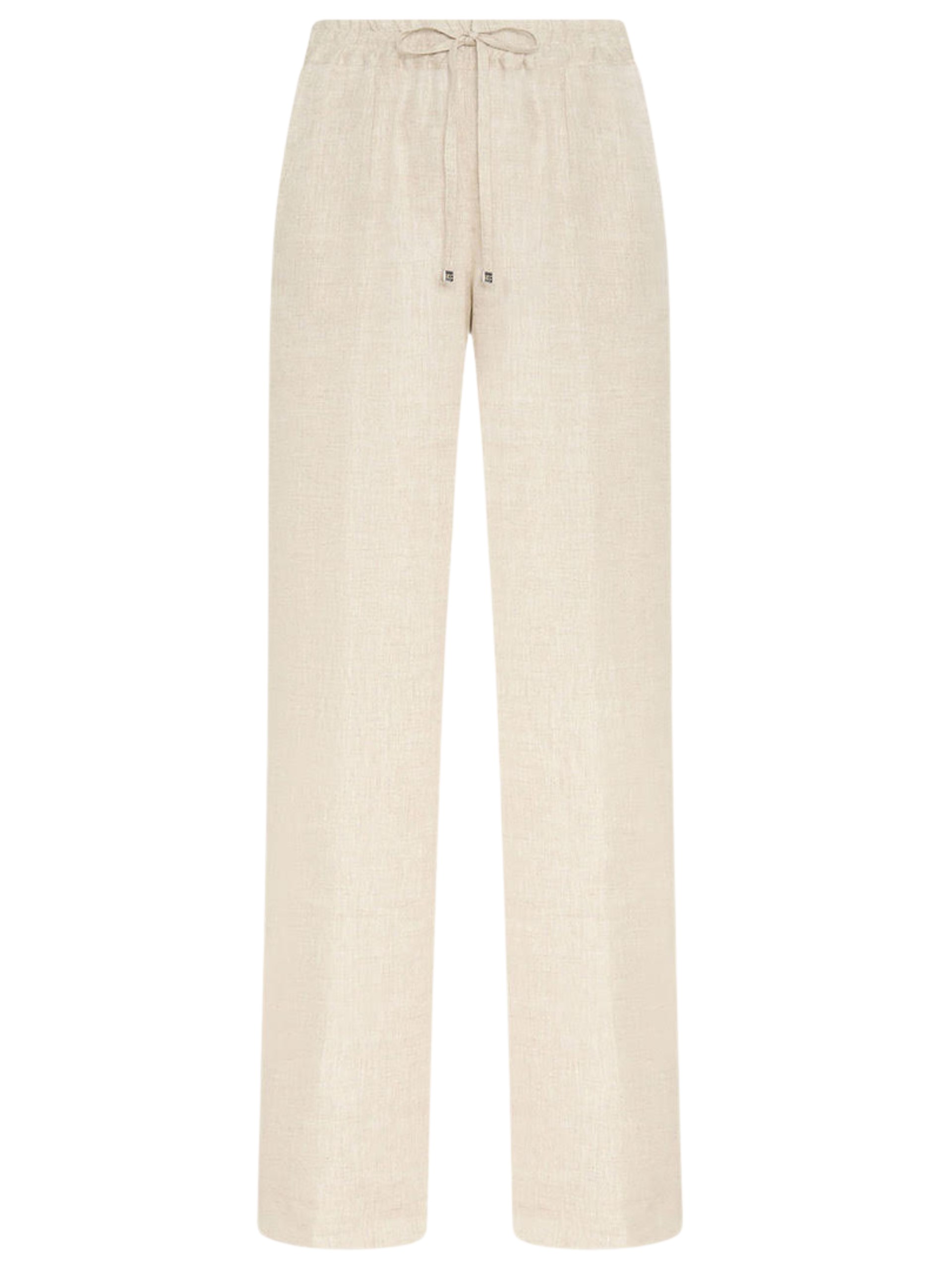 Kiton beige wide-leg linen pants