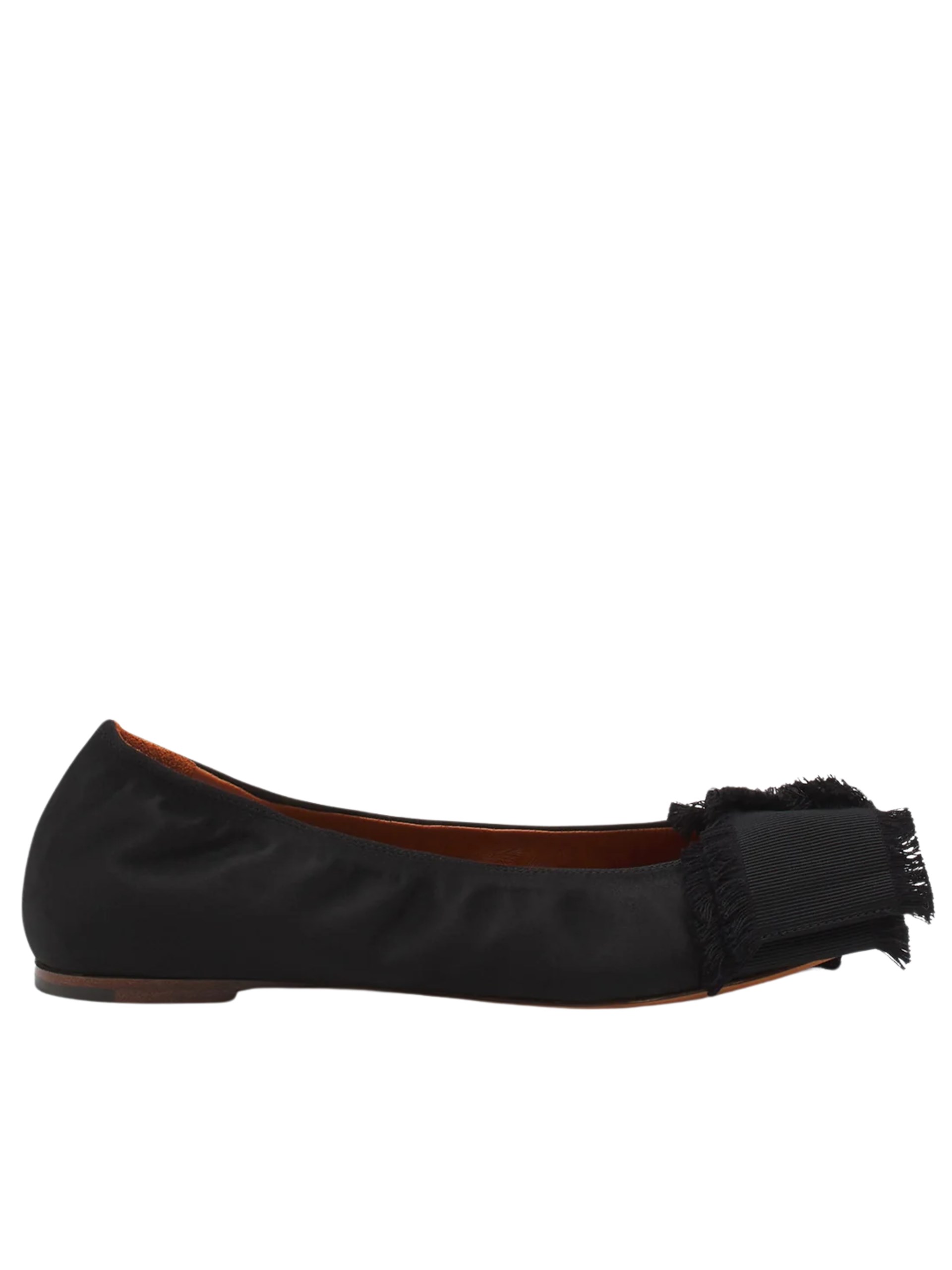 Lanvin black ballet flats with satin bow