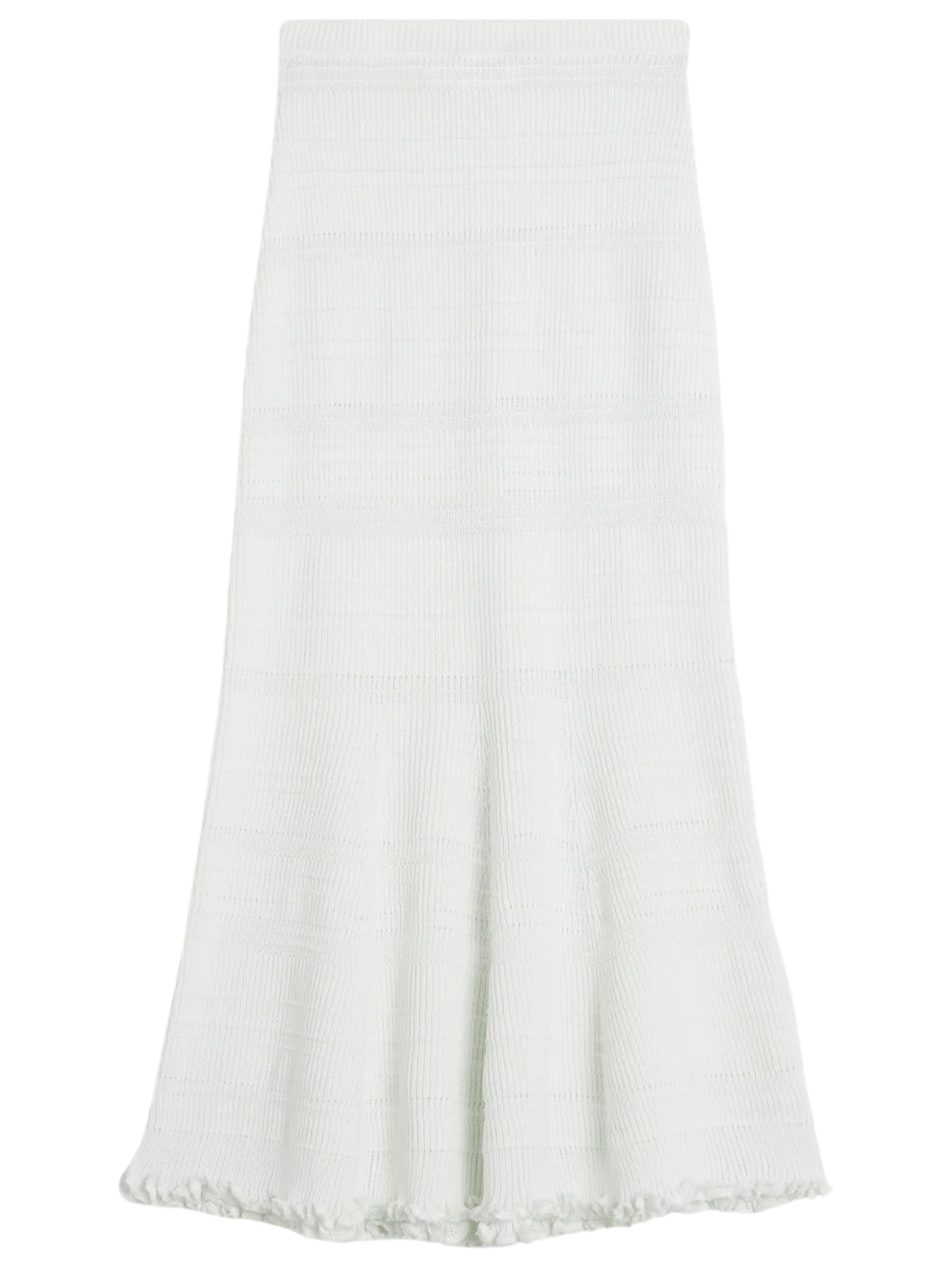 Lanvin white knitted cotton midi skirt