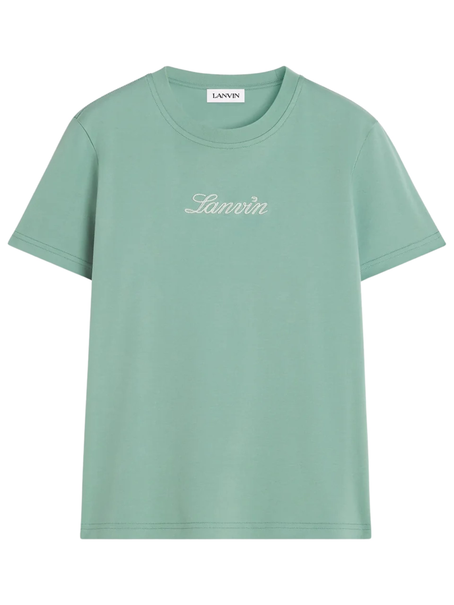 Lanvin mint t-shirt with contrast embroidery