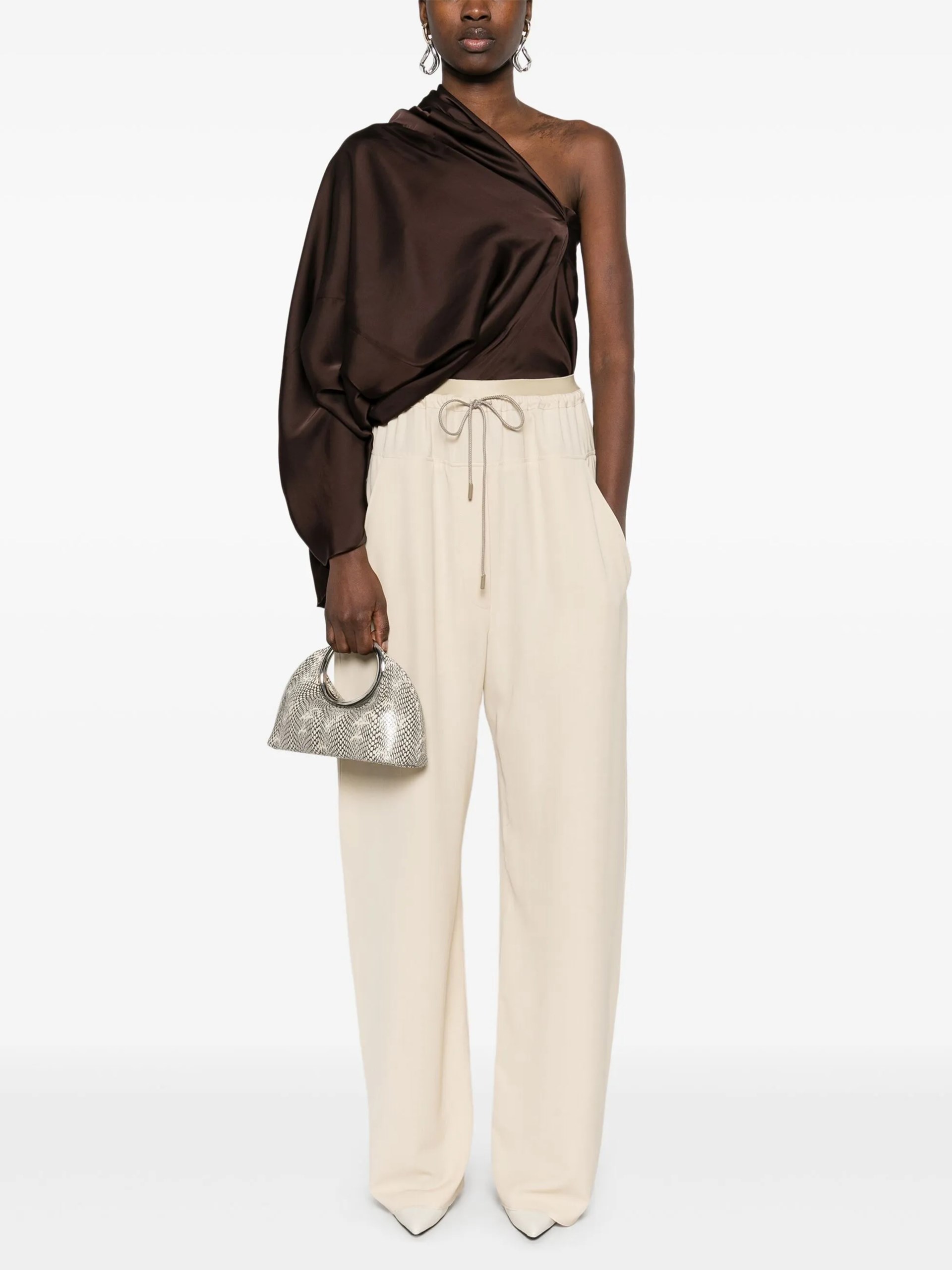 Lanvin beige wide-leg pants