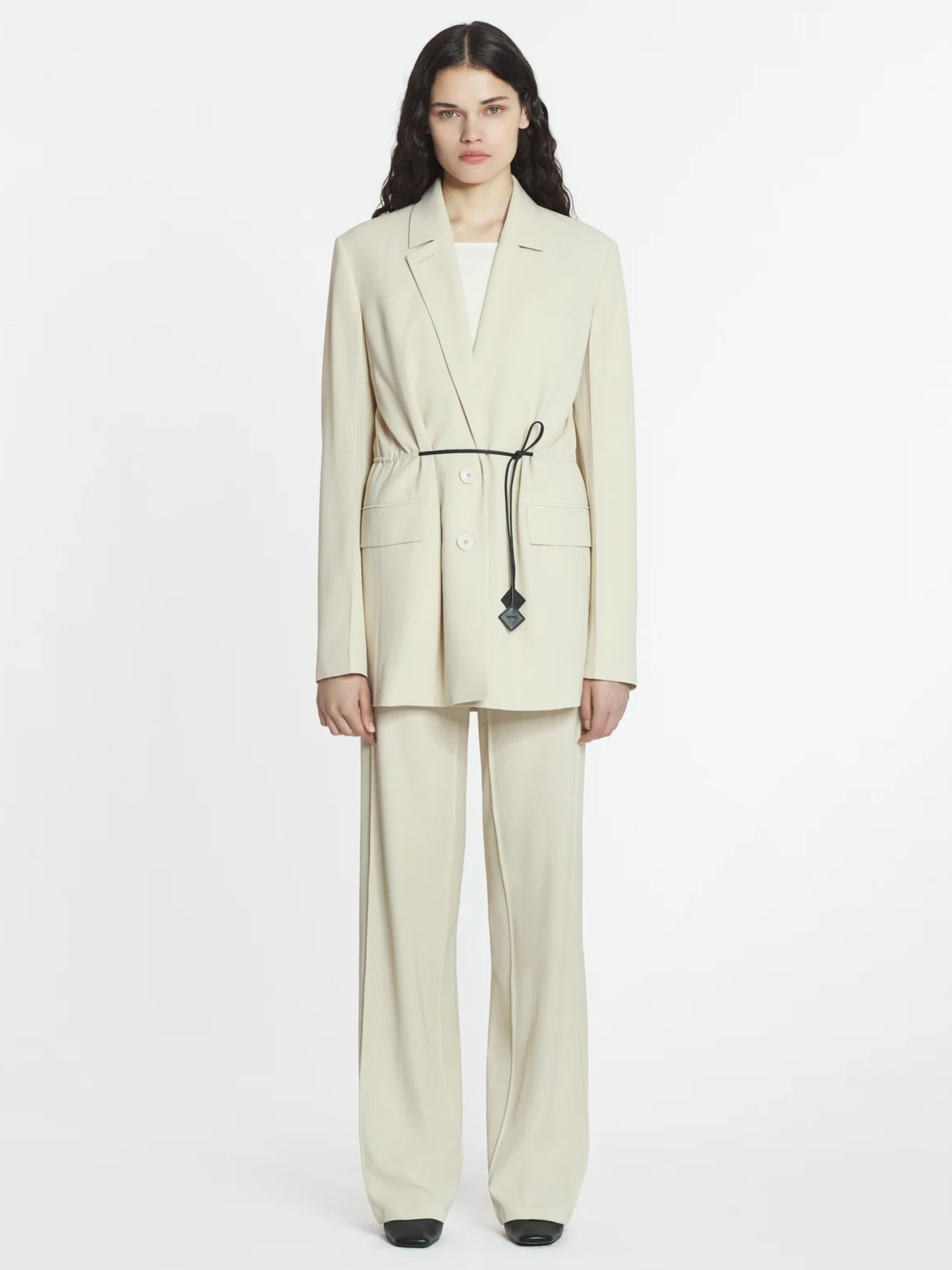 Lanvin light beige single-breasted jacket with belt
