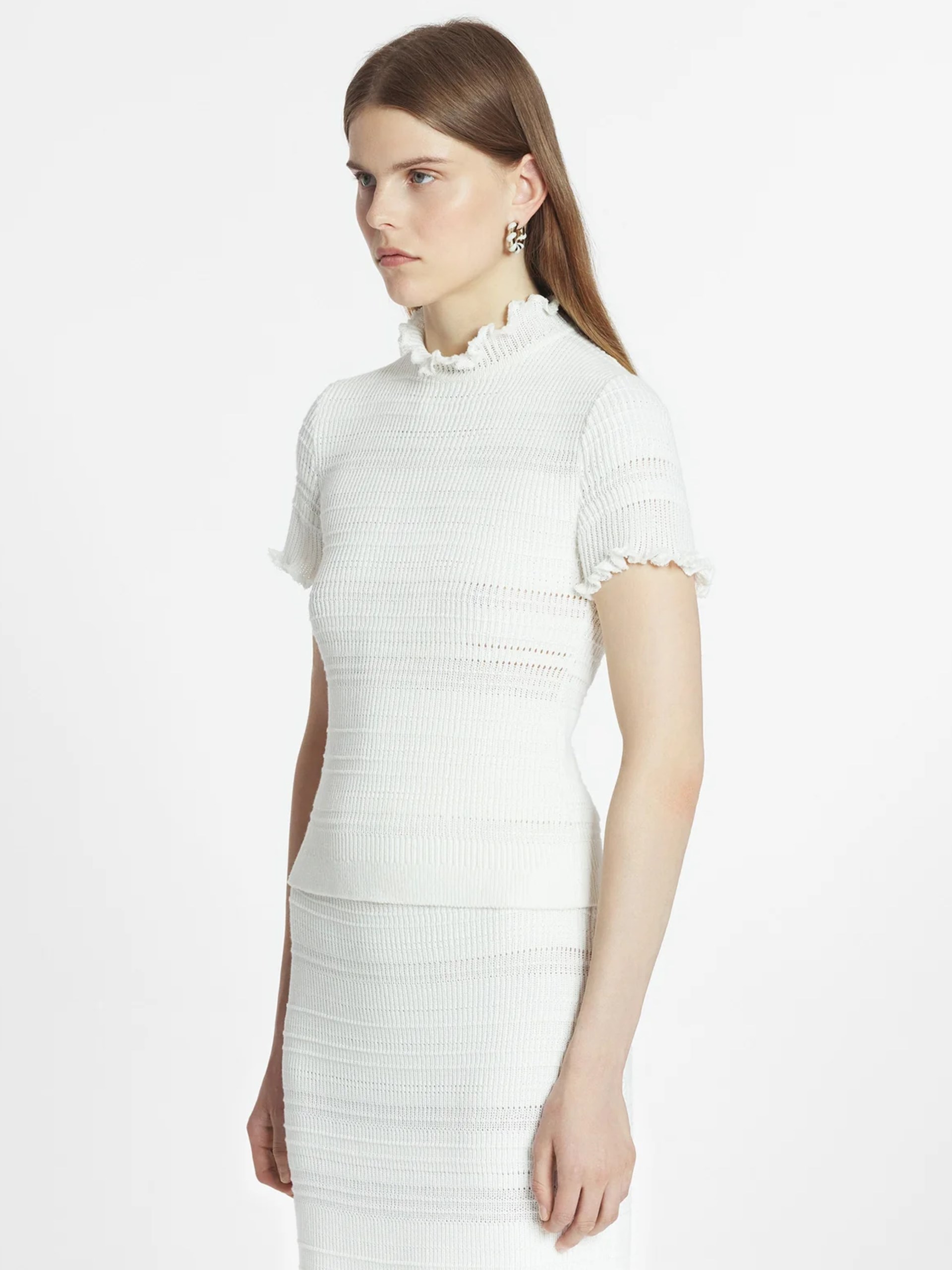 Білий в`язаний топ Lanvin з бавовни