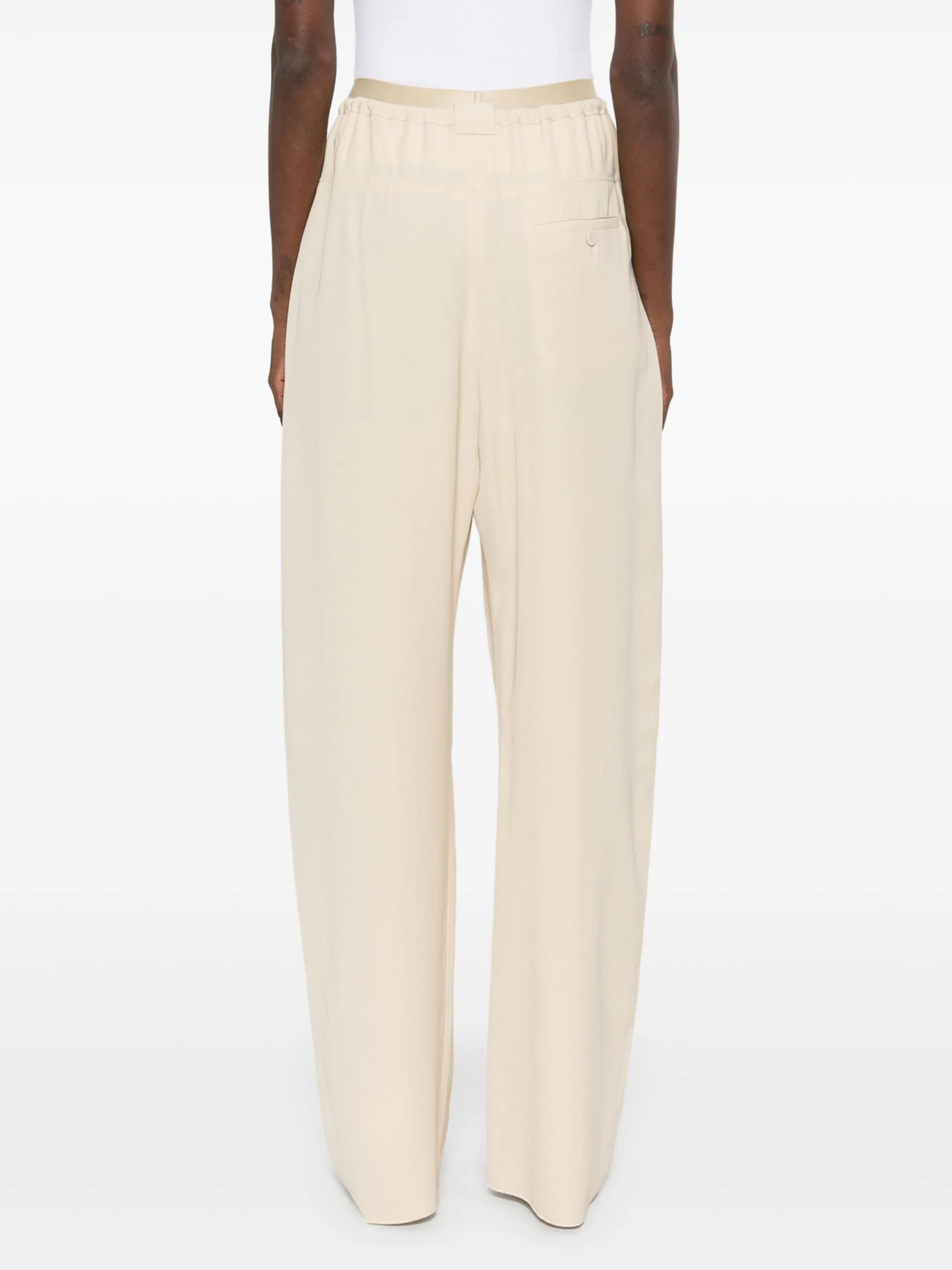 Lanvin beige wide-leg pants