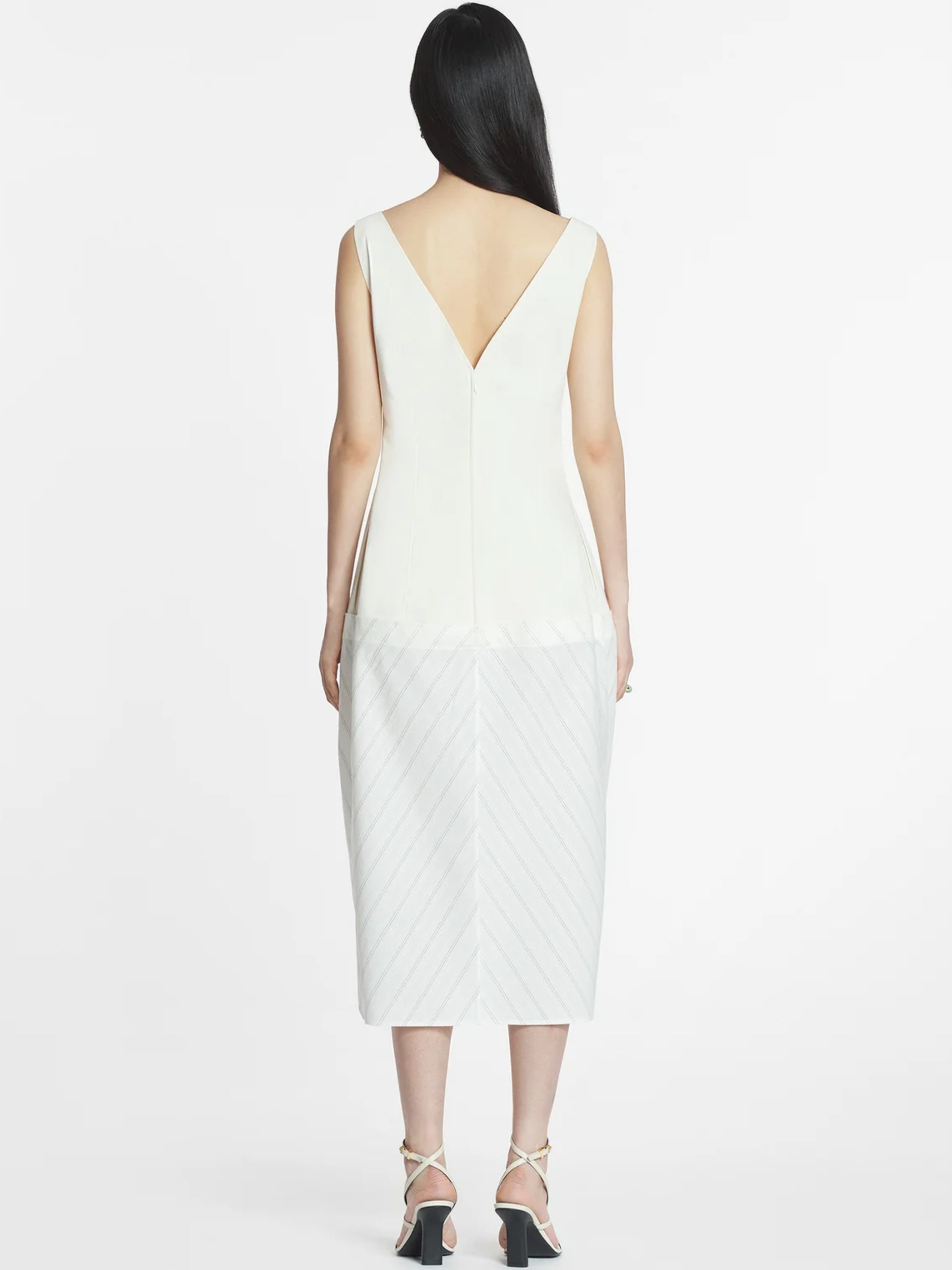 Lanvin white cotton peplum dress