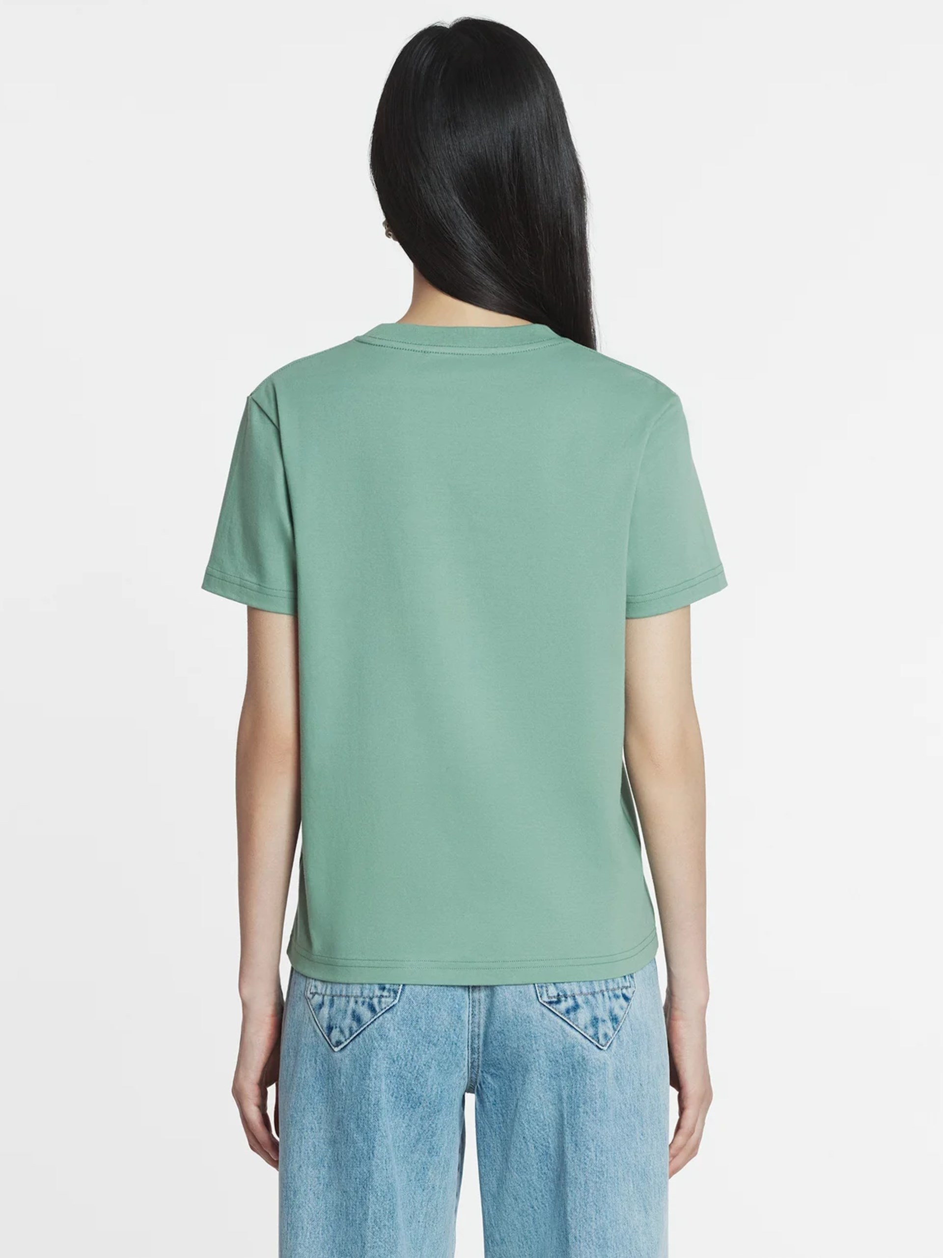 Lanvin mint t-shirt with contrast embroidery