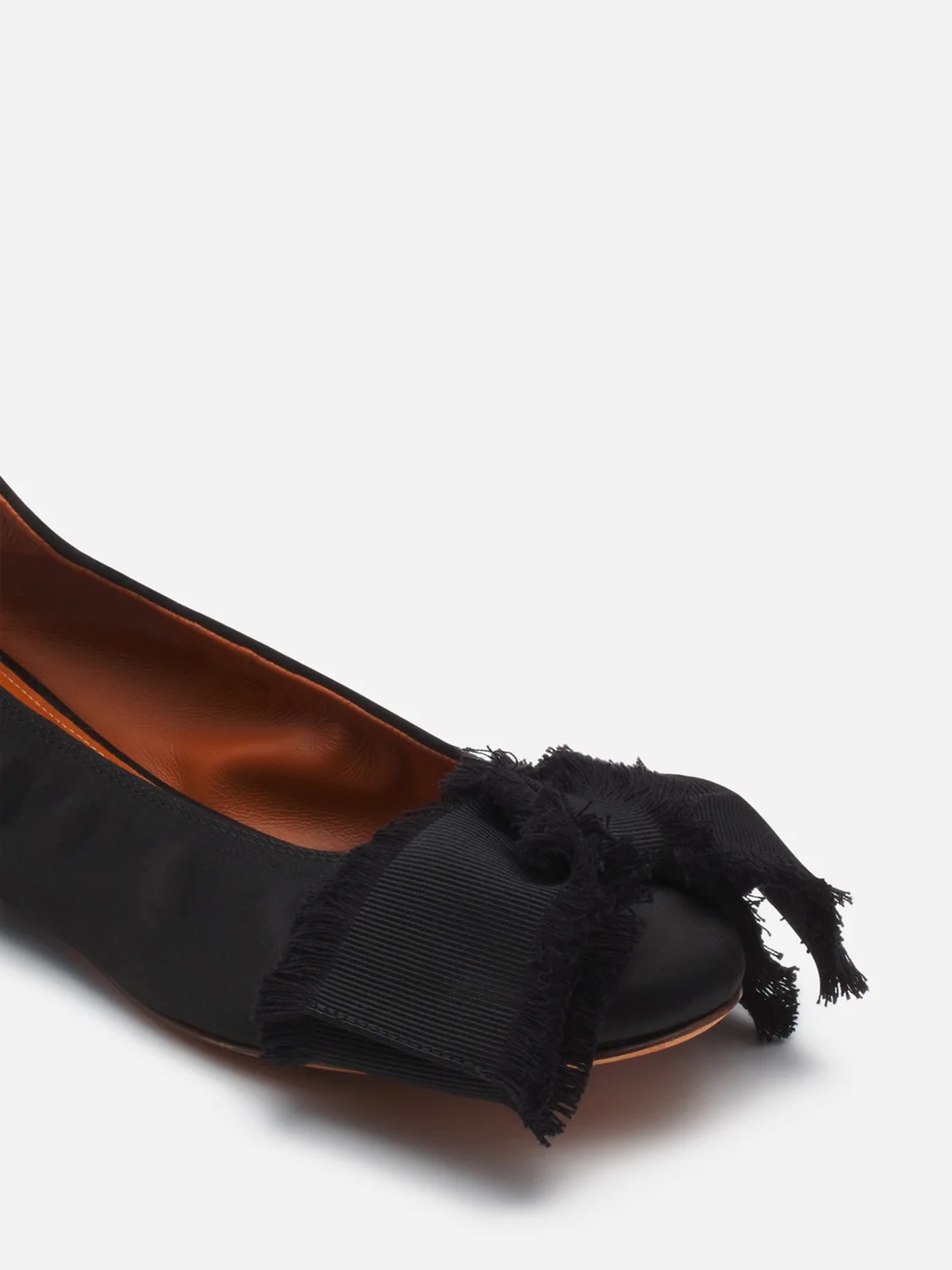 Чорні балетки Lanvin з атласним бантом