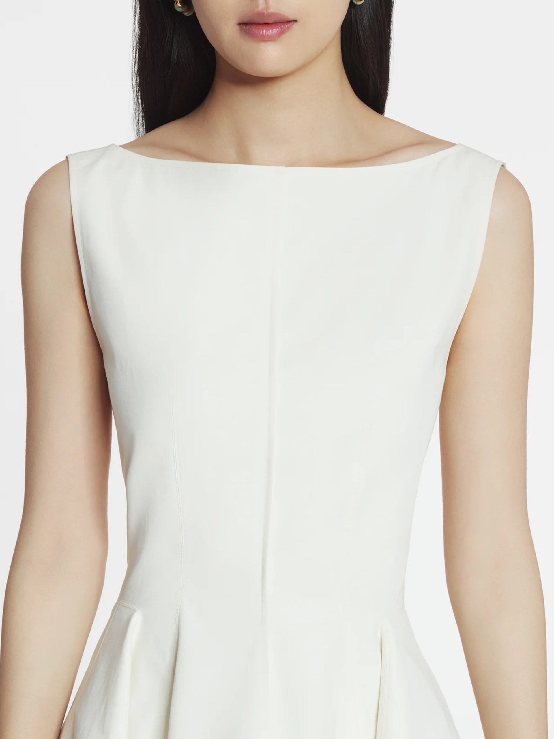 Lanvin white cotton peplum dress