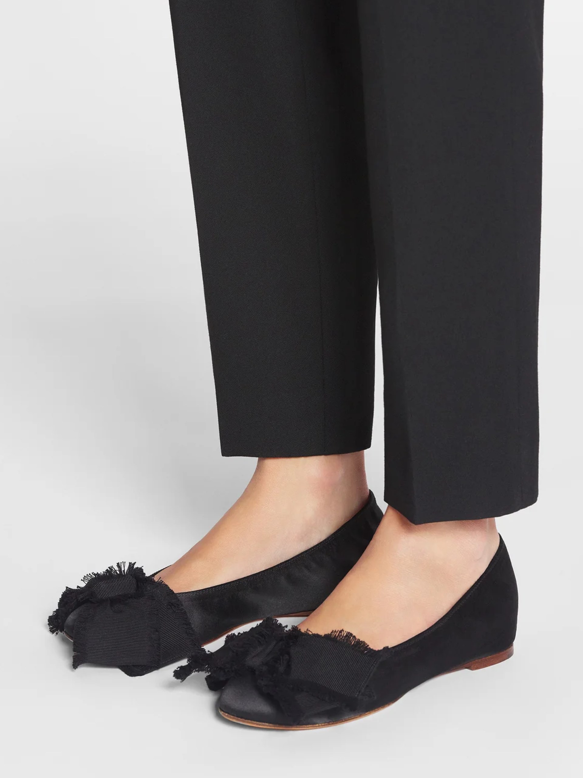 Lanvin black ballet flats with satin bow
