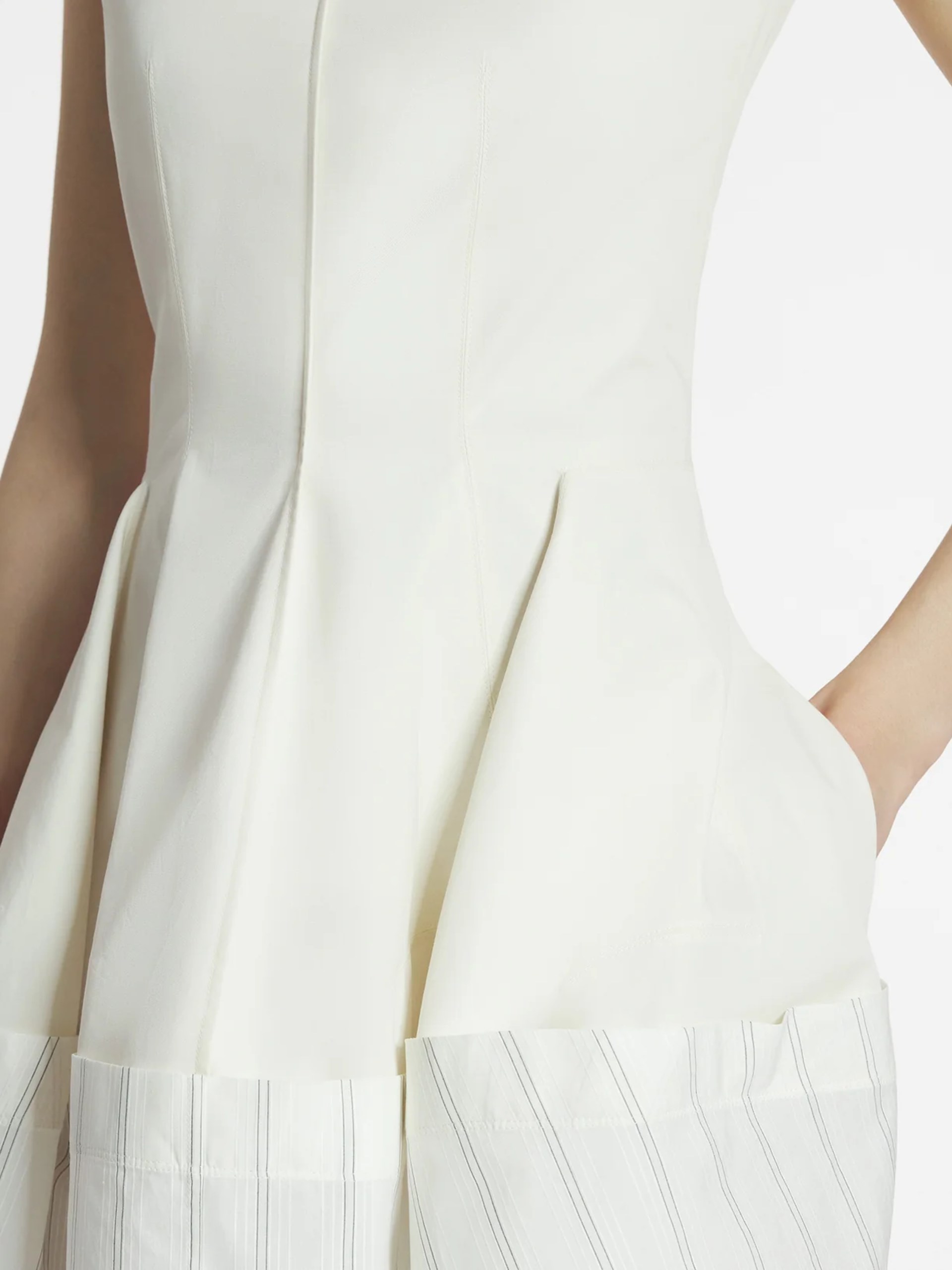 Lanvin white cotton peplum dress