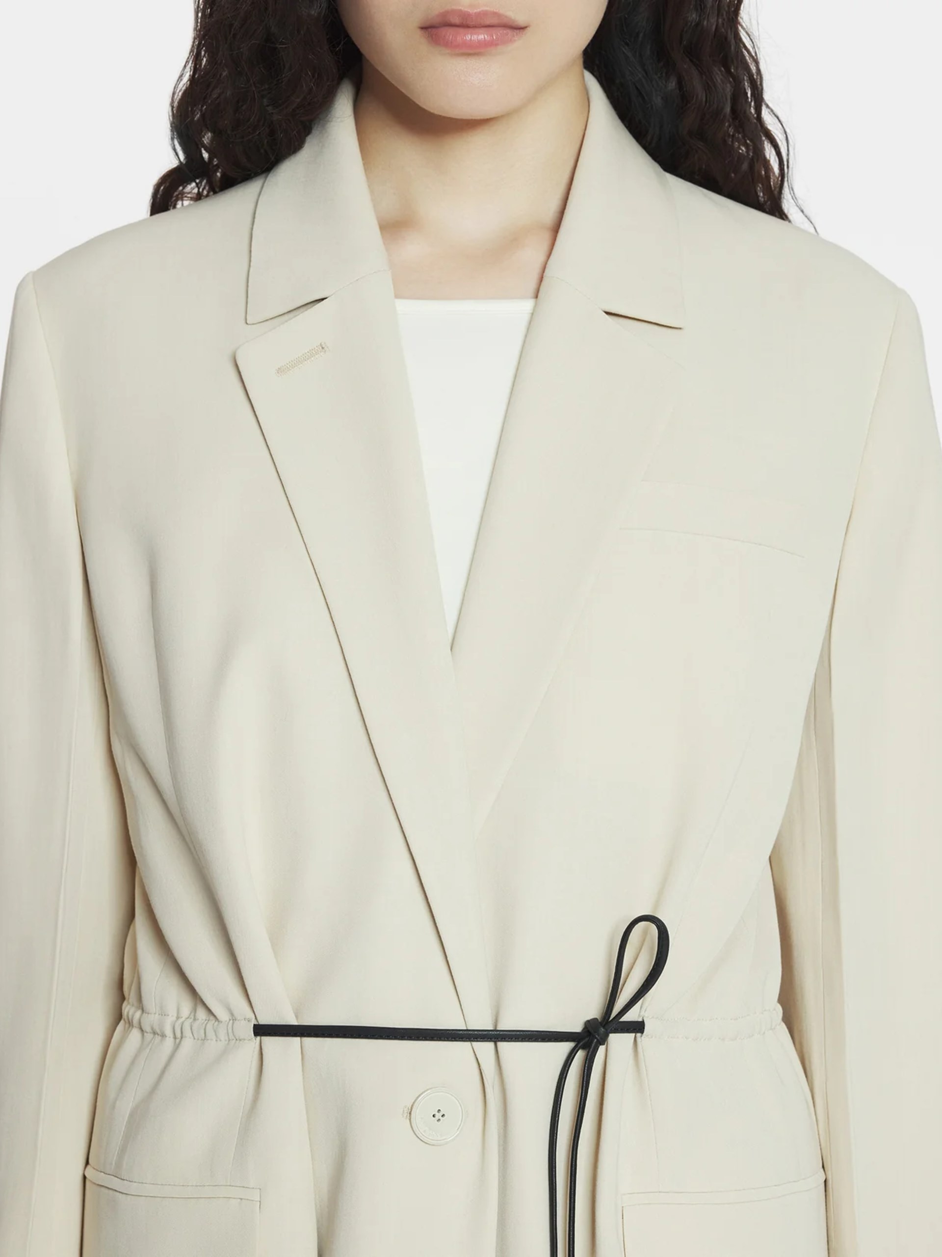 Lanvin light beige single-breasted jacket with belt