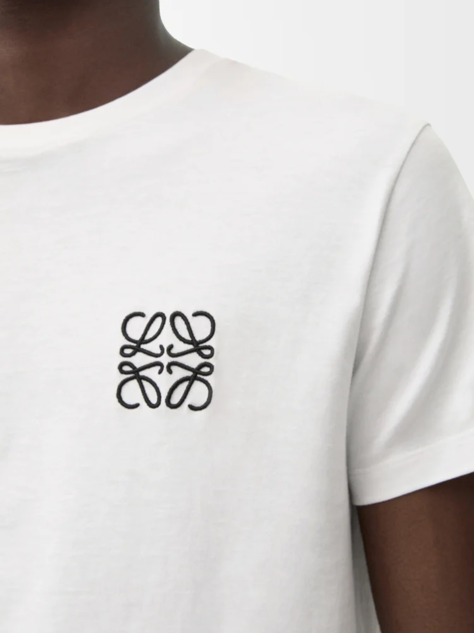 Loewe white unisex T-shirt with embroidered Anagram logo