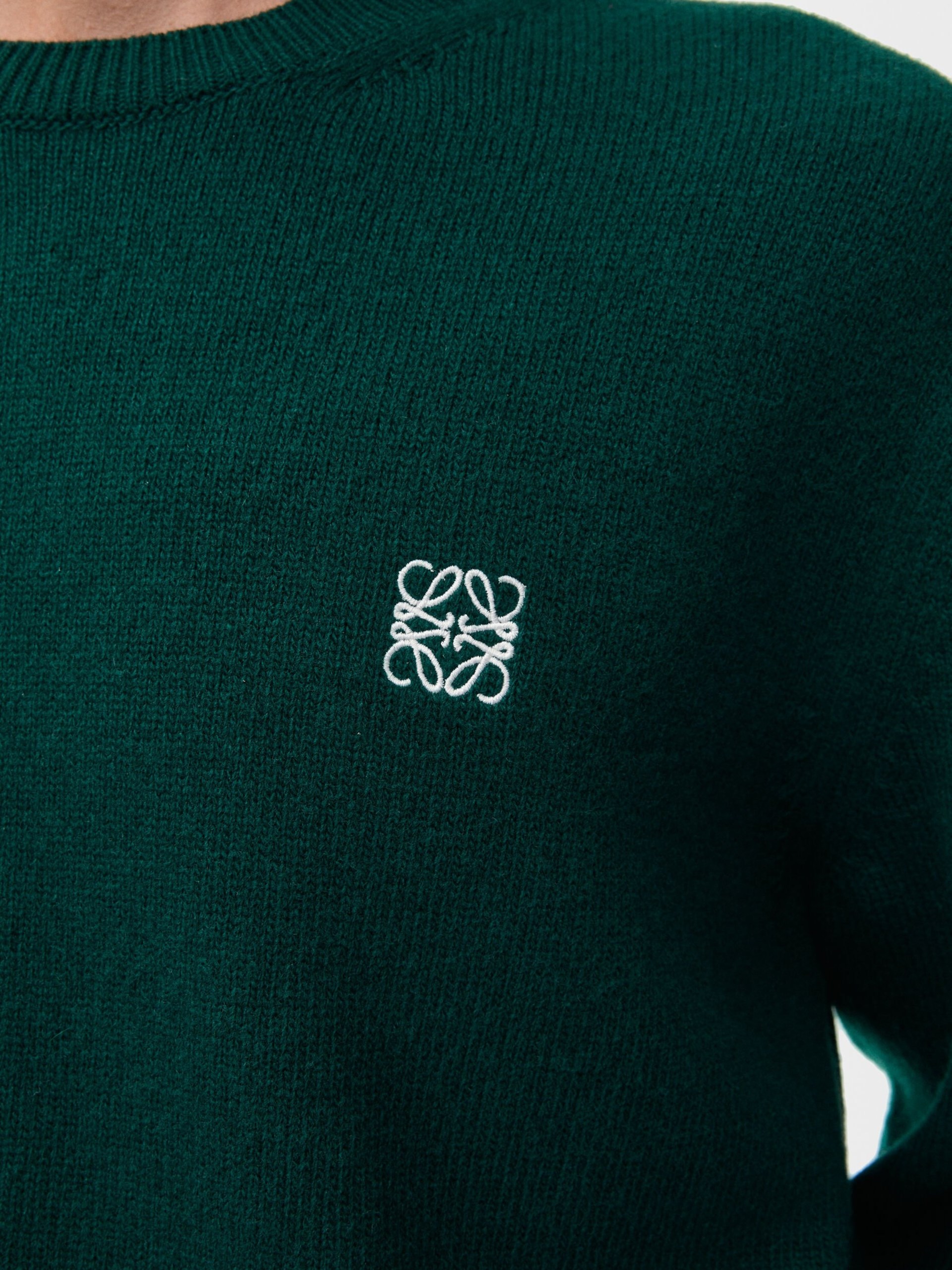 Чоловічий темно-зелений светр Loewe Anagram з вовни