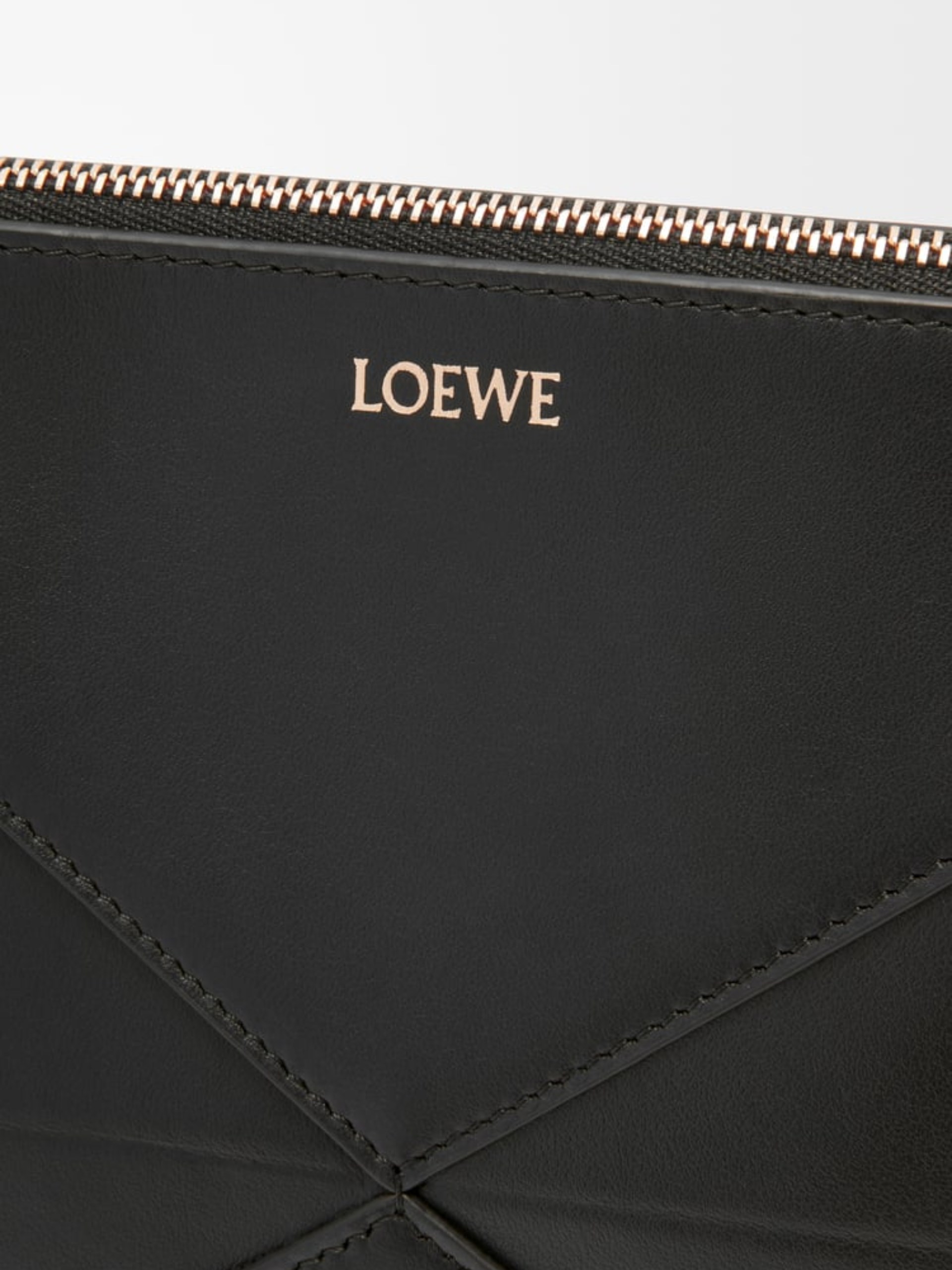 Loewe Puzzle Fold black leather bag