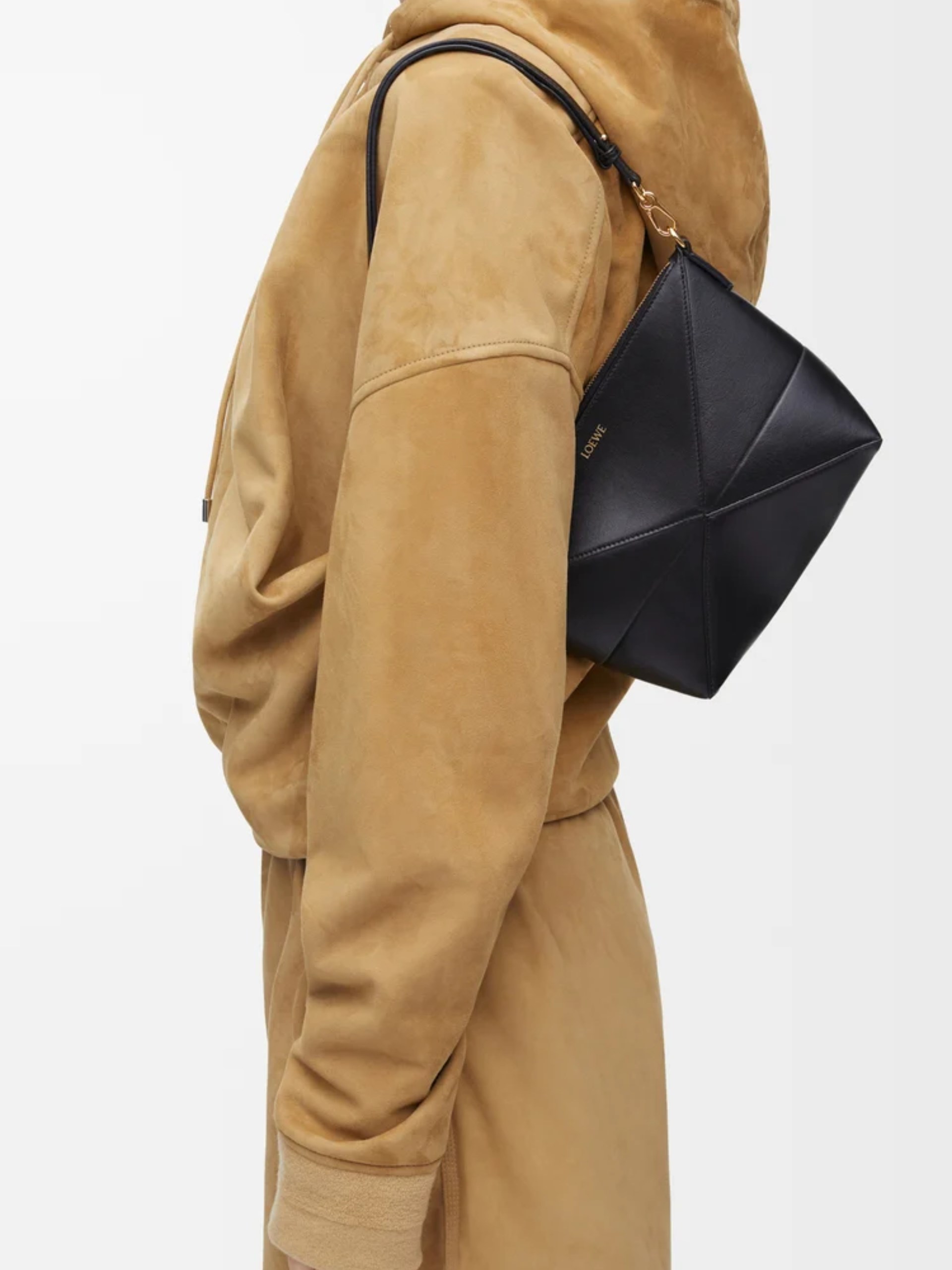 Loewe Puzzle Fold black leather bag