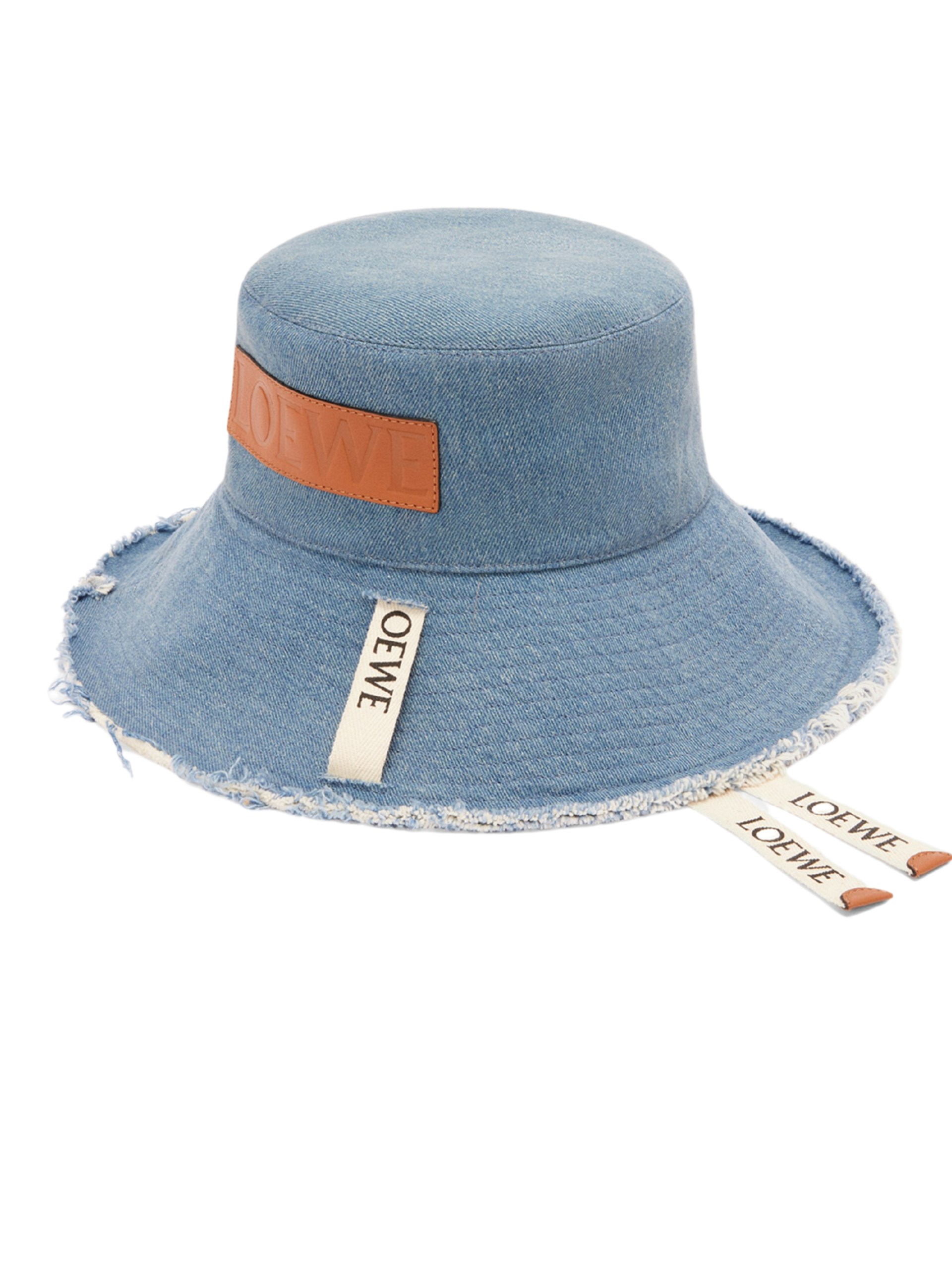 Loewe denim panama with Loewe embossed leather patch