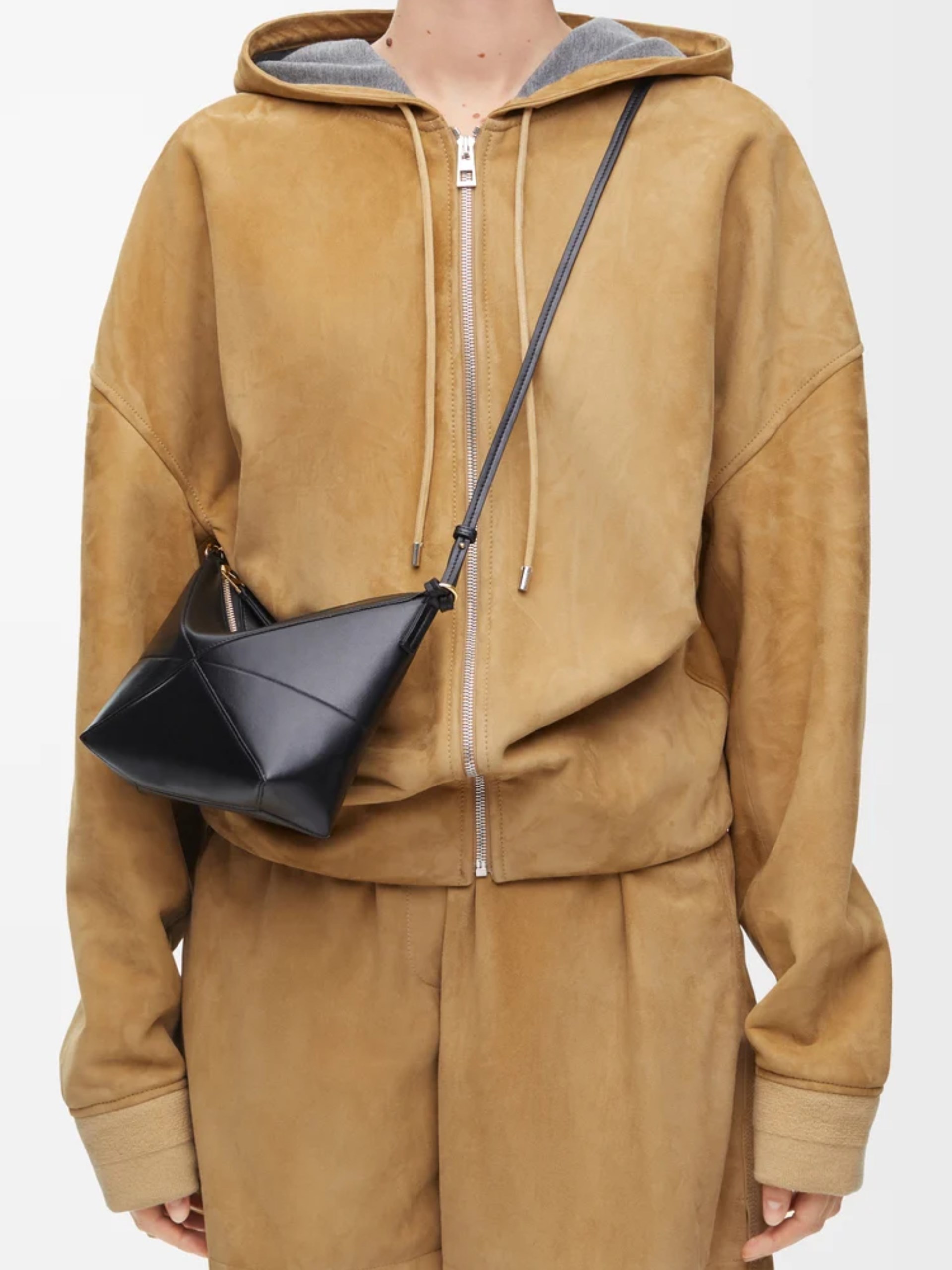 Loewe Puzzle Fold black leather bag