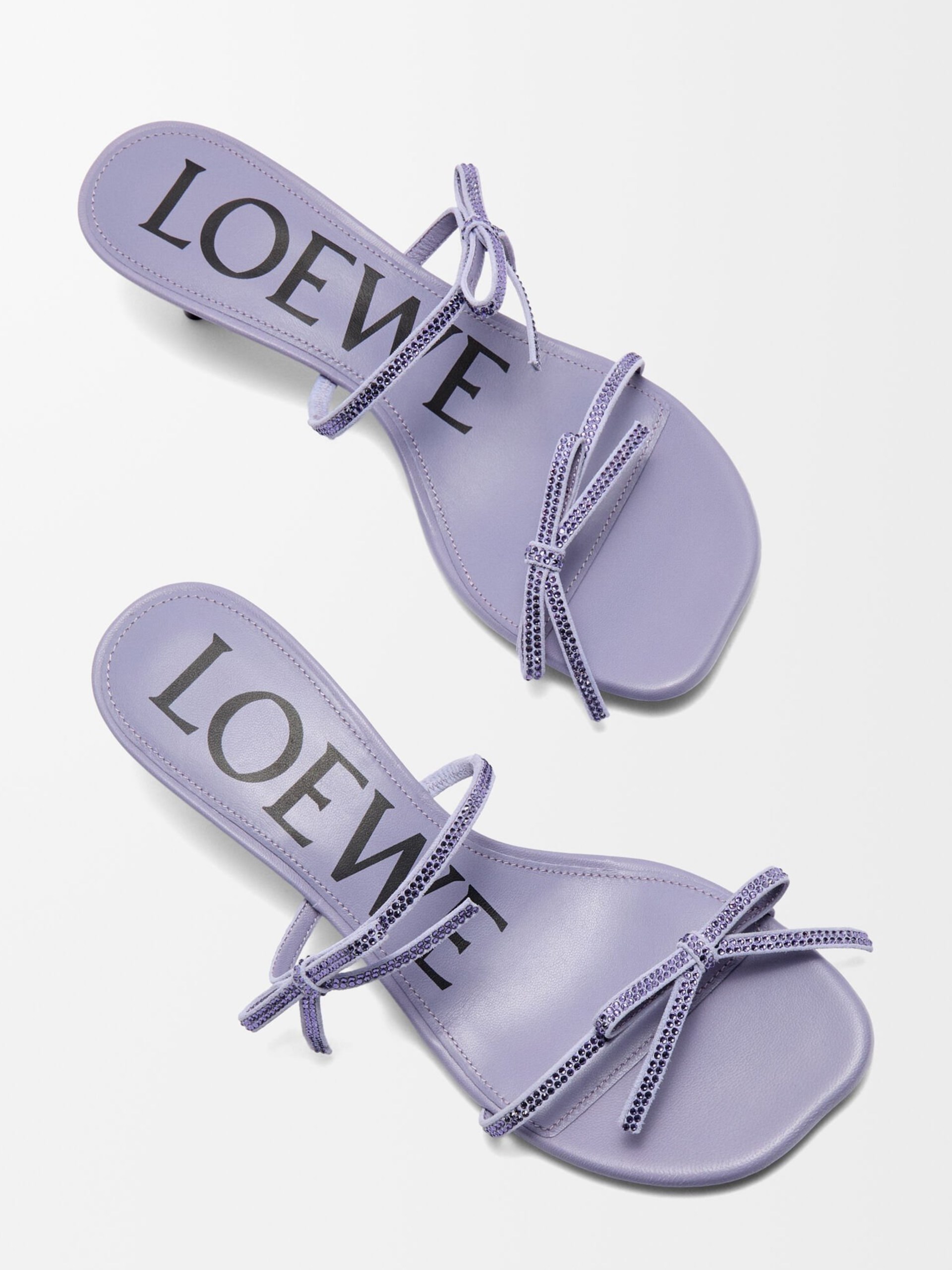 Loewe soft purple sandals with rhinestones