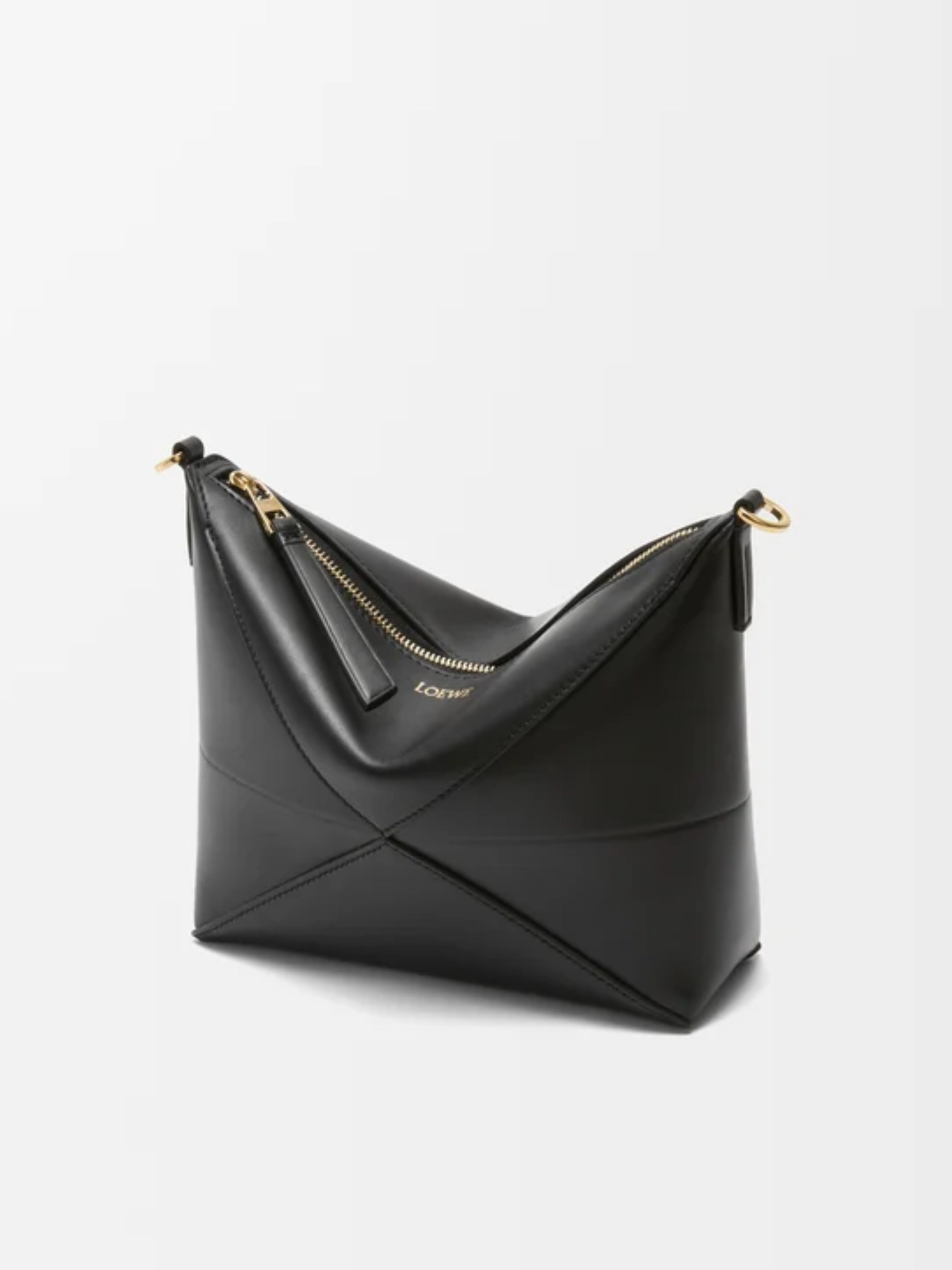 Loewe Puzzle Fold black leather bag