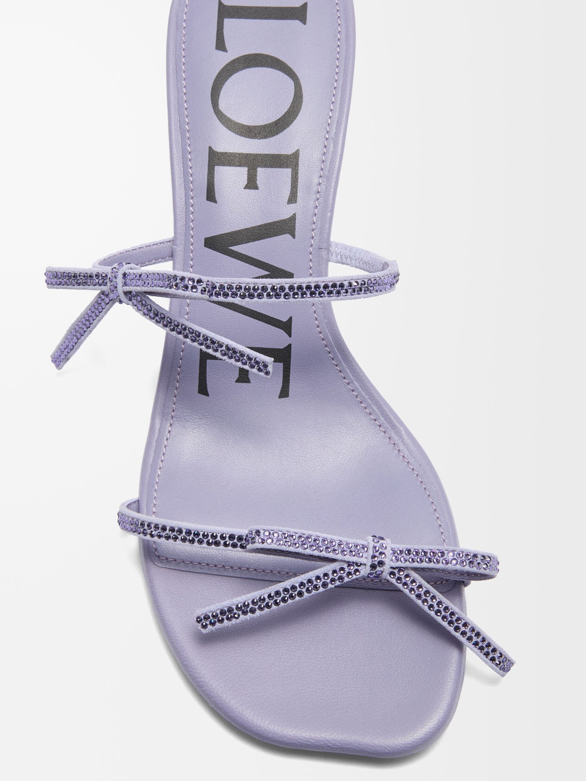 Loewe soft purple sandals with rhinestones
