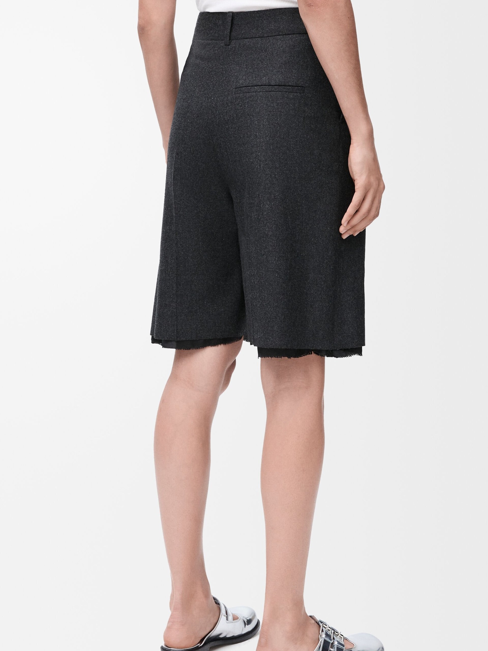 Loewe dark grey bermuda shorts with Anagram logo on the knees