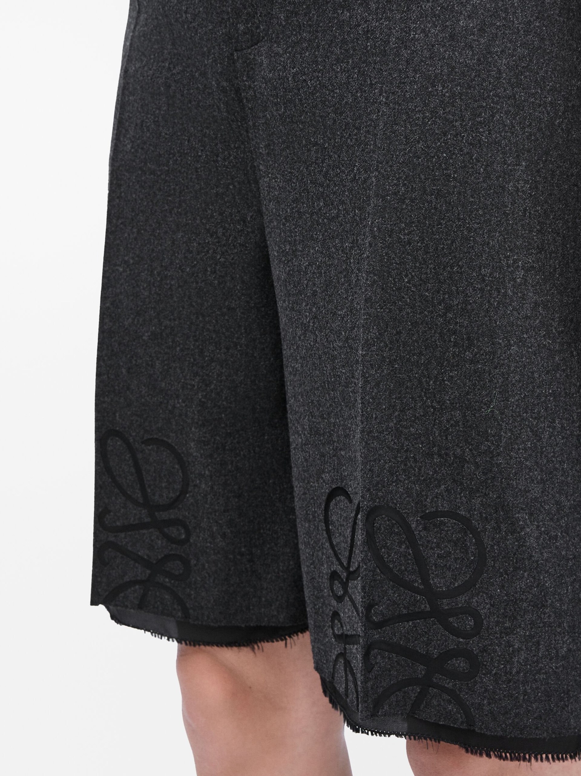 Loewe dark grey bermuda shorts with Anagram logo on the knees