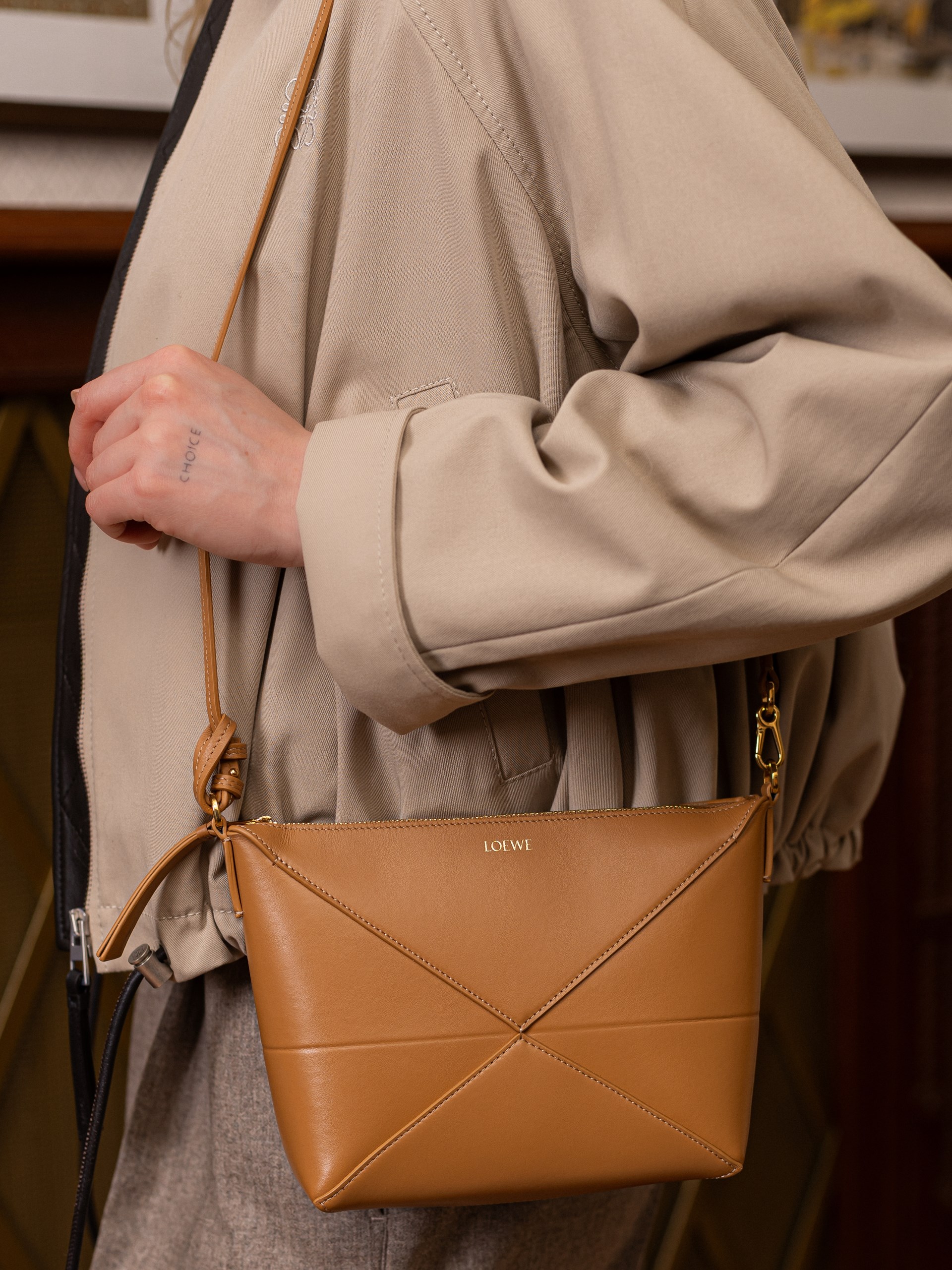 Loewe Puzzle Fold bag in caramel color